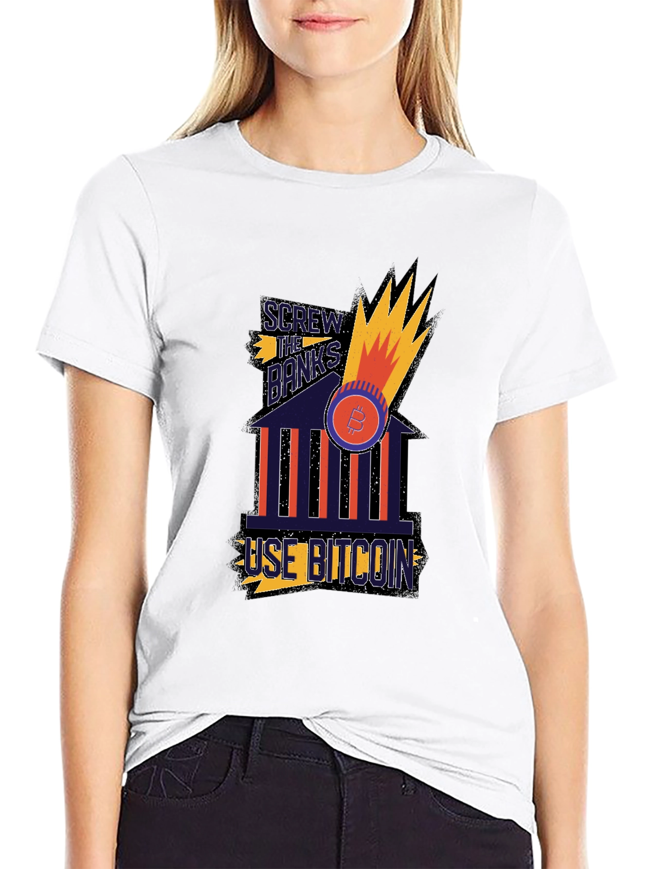 Bitcoin T-Shirt - Screw the Banks Use Bitcoin