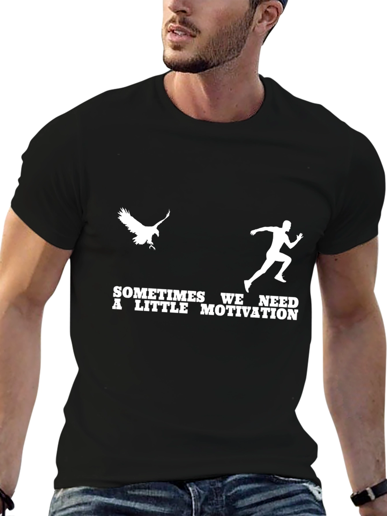 Motivation Graphic Tee - Eagle and Runner Design