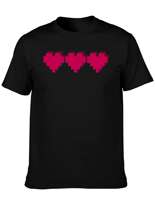 Pixel Heart Gamer T-Shirt - Black Graphic Tee