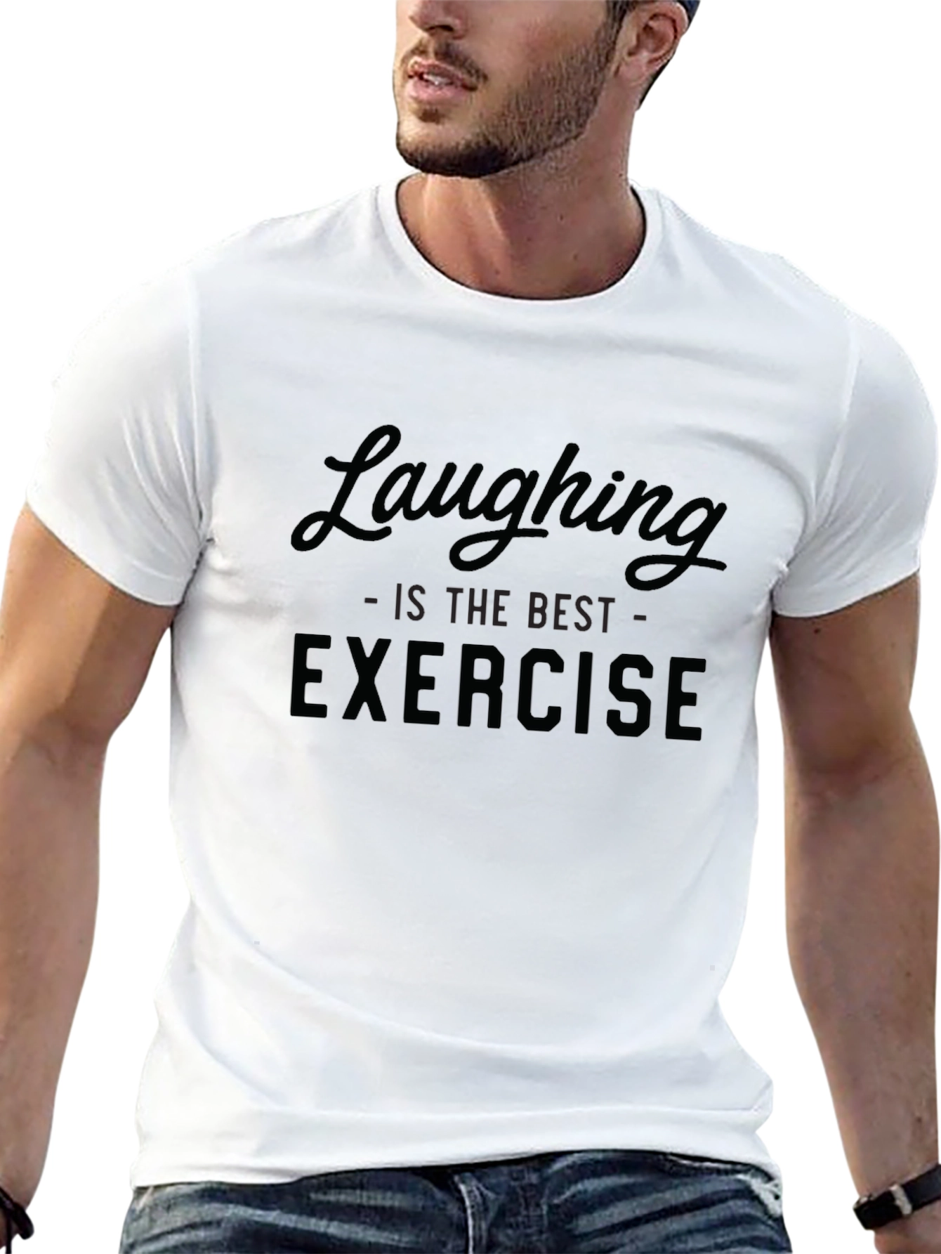 Laughing is the Best Exercise Black T-Shirt