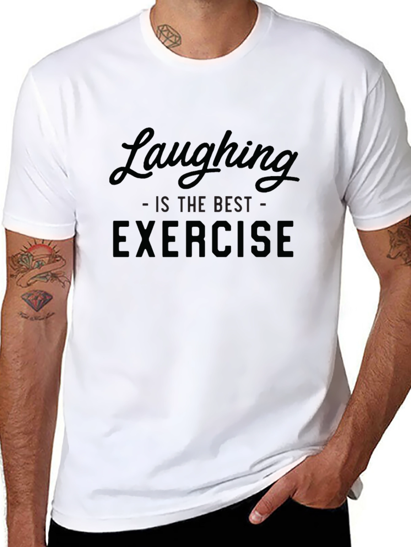 Laughing is the Best Exercise Black T-Shirt