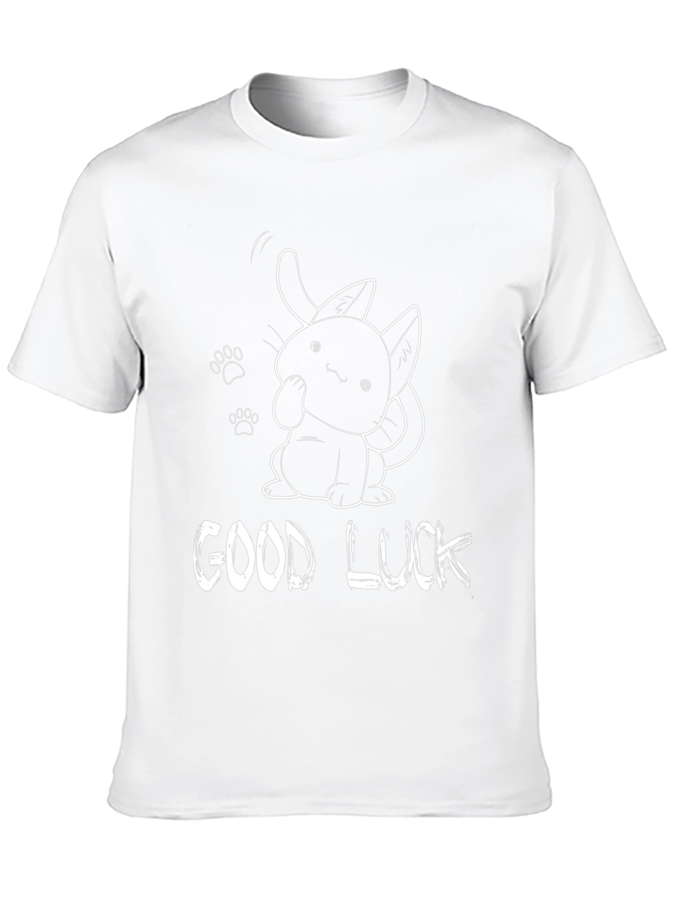 Good Luck Cat Graphic Tee - Black