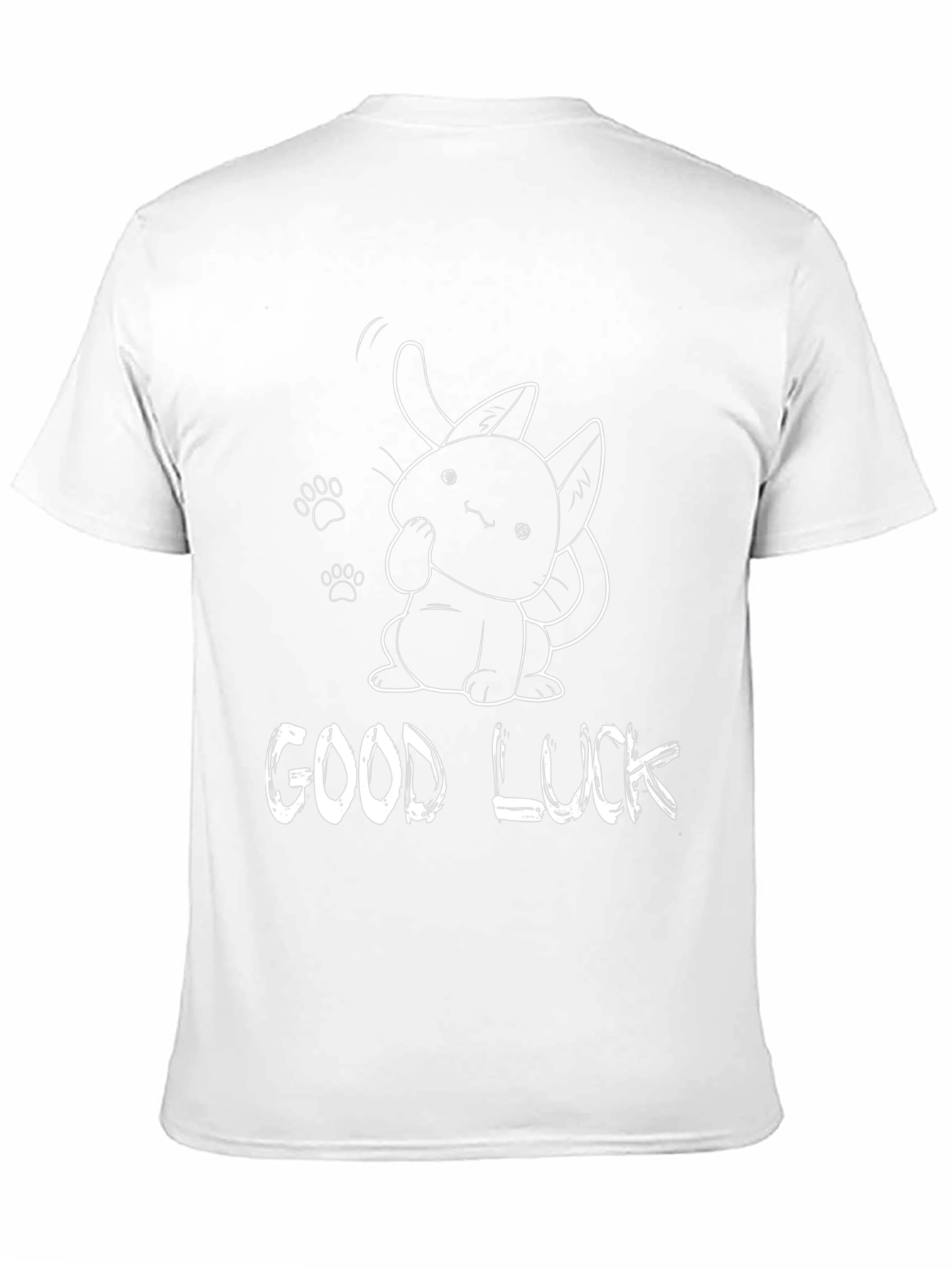 Good Luck Cat Graphic Tee - Black