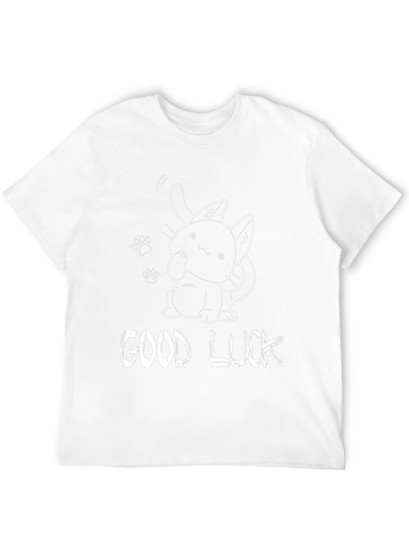 Good Luck Cat Graphic Tee - Black