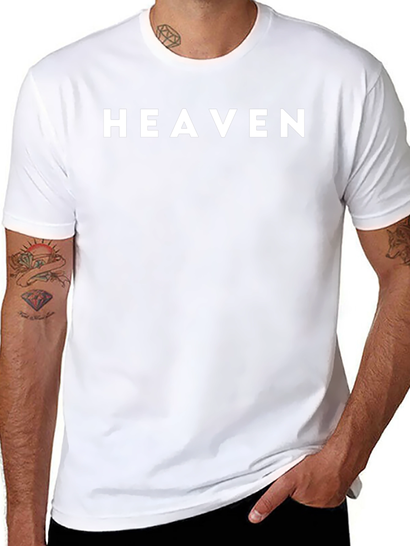Heaven Graphic Print Black T-Shirt