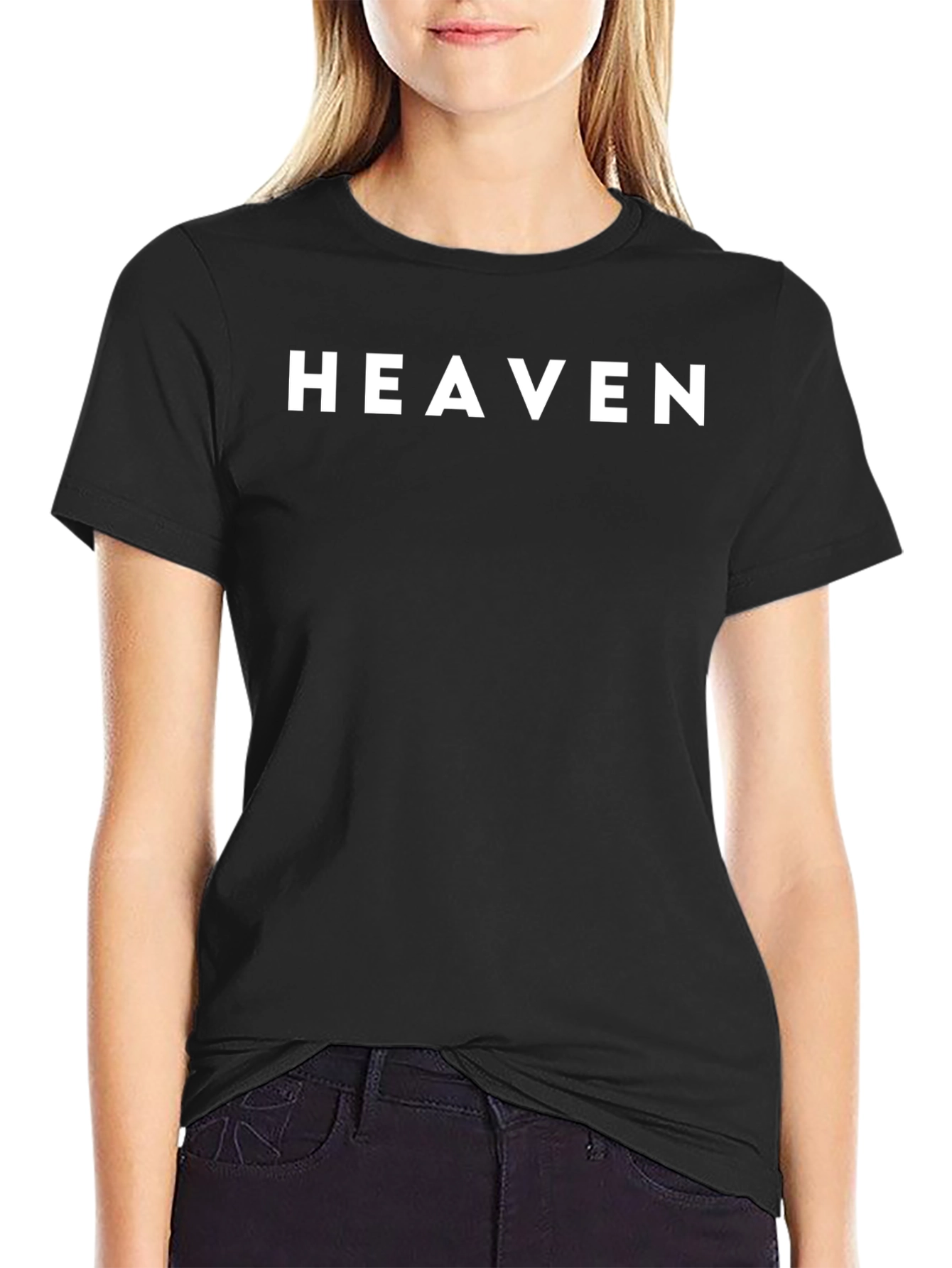 Heaven Graphic Print Black T-Shirt