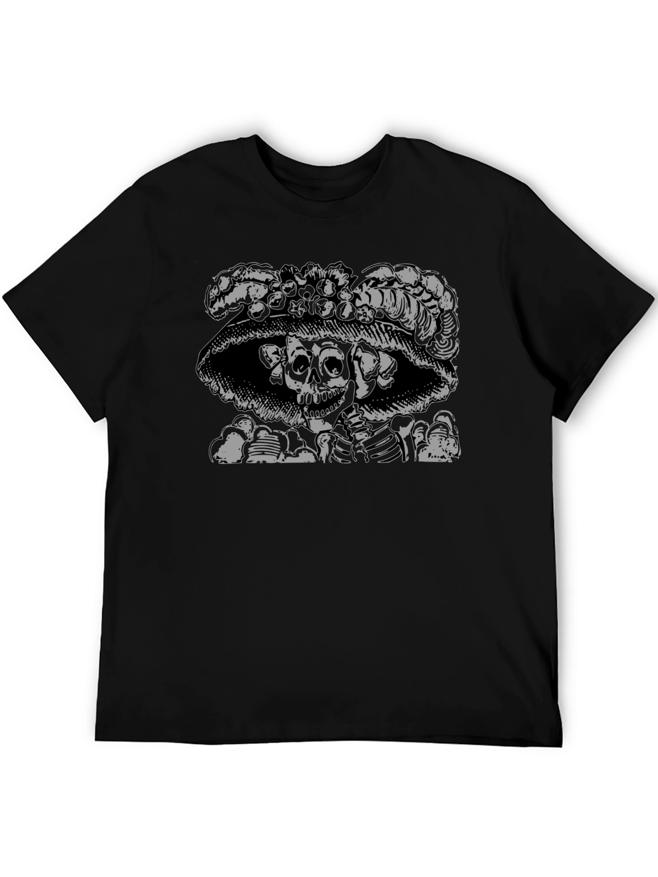 Skull & Roses Graphic Tee - Black