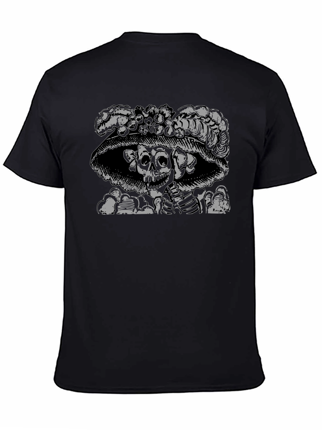 Skull & Roses Graphic Tee - Black