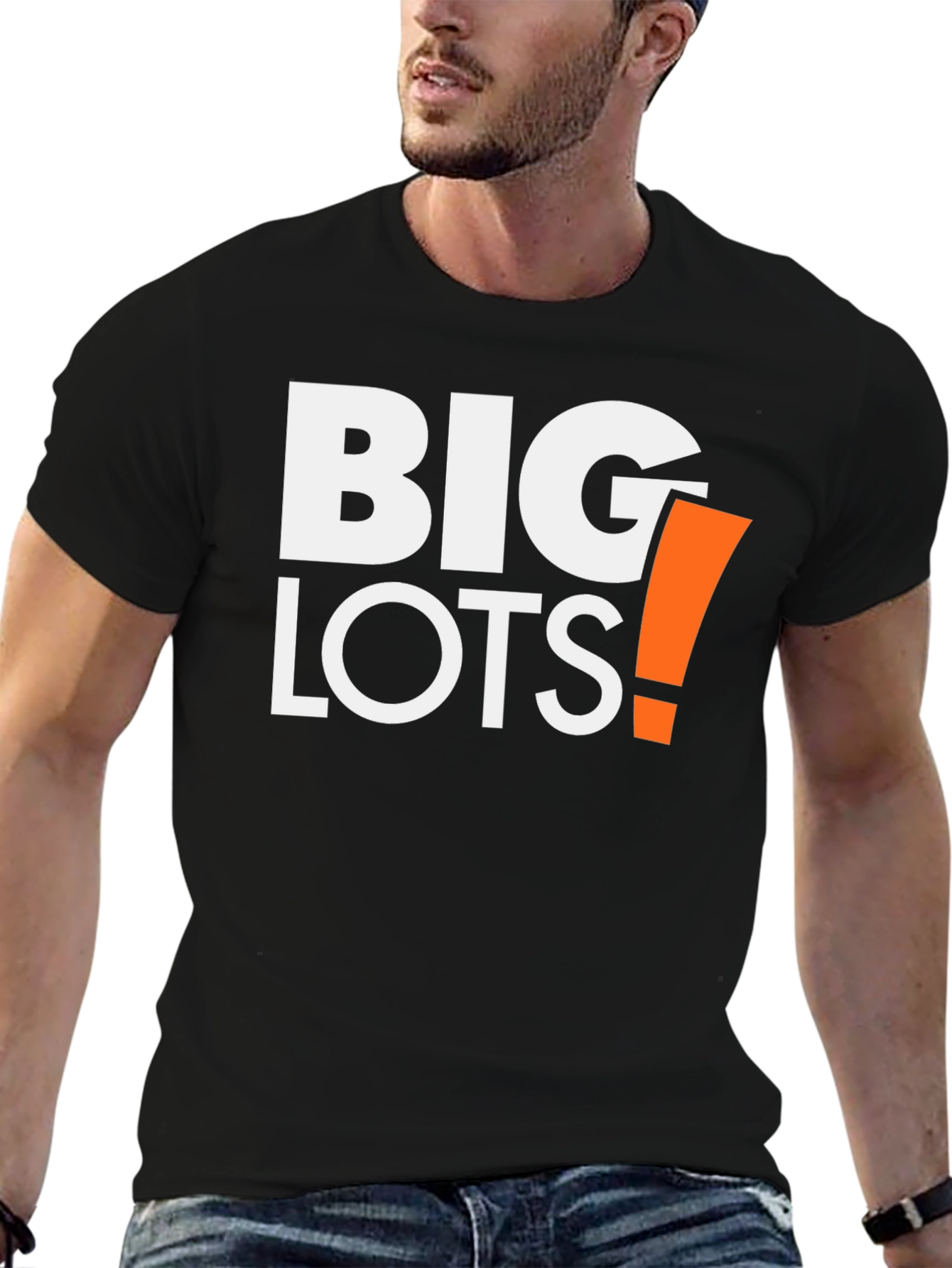 Big Lots T-Shirt - Black Cotton Blend Casual Tee