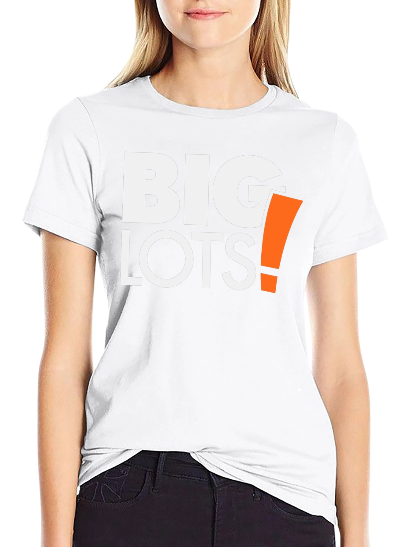 Big Lots T-Shirt - Black Cotton Blend Casual Tee
