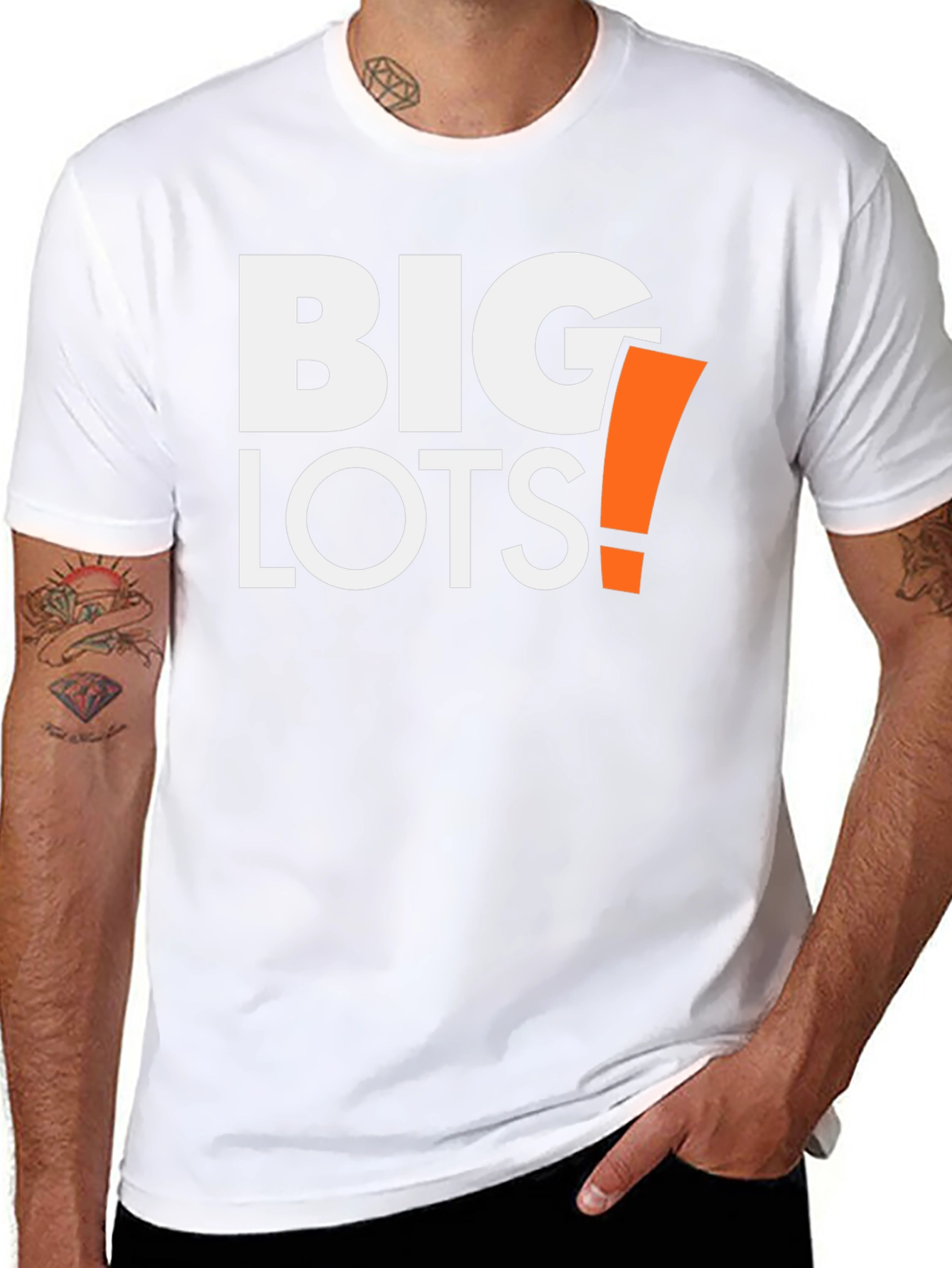 Big Lots T-Shirt - Black Cotton Blend Casual Tee