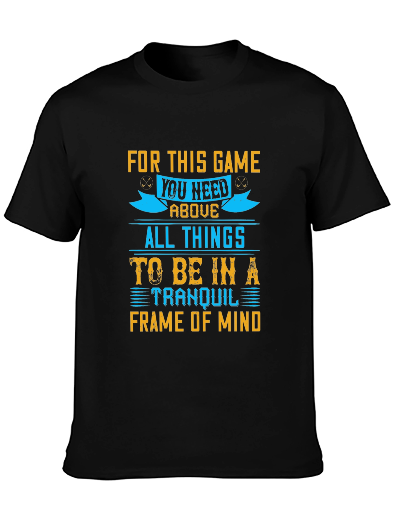 Tranquil Mind Game T-Shirt - Soft Black Cotton Tee