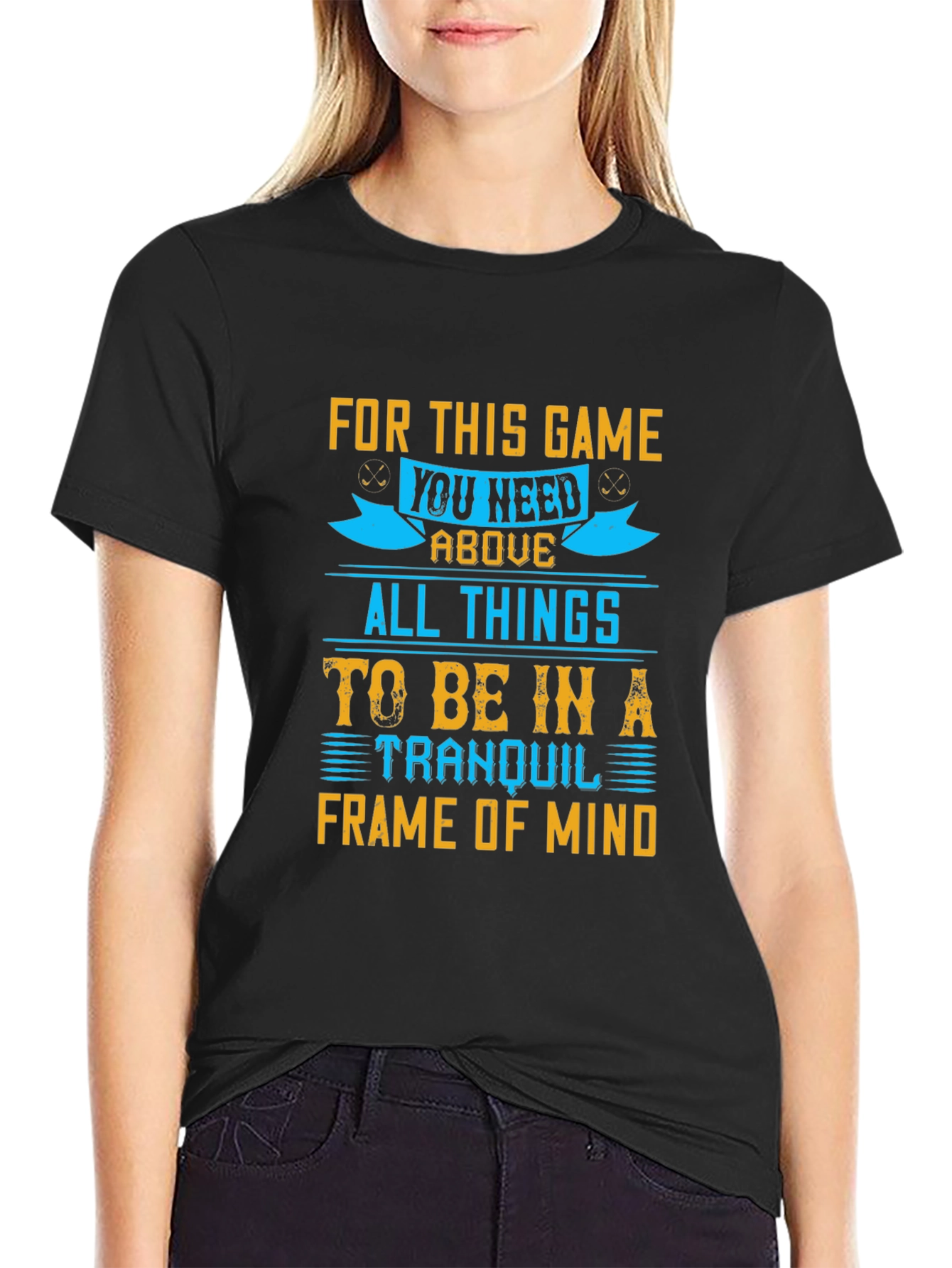 Tranquil Mind Game T-Shirt - Soft Black Cotton Tee