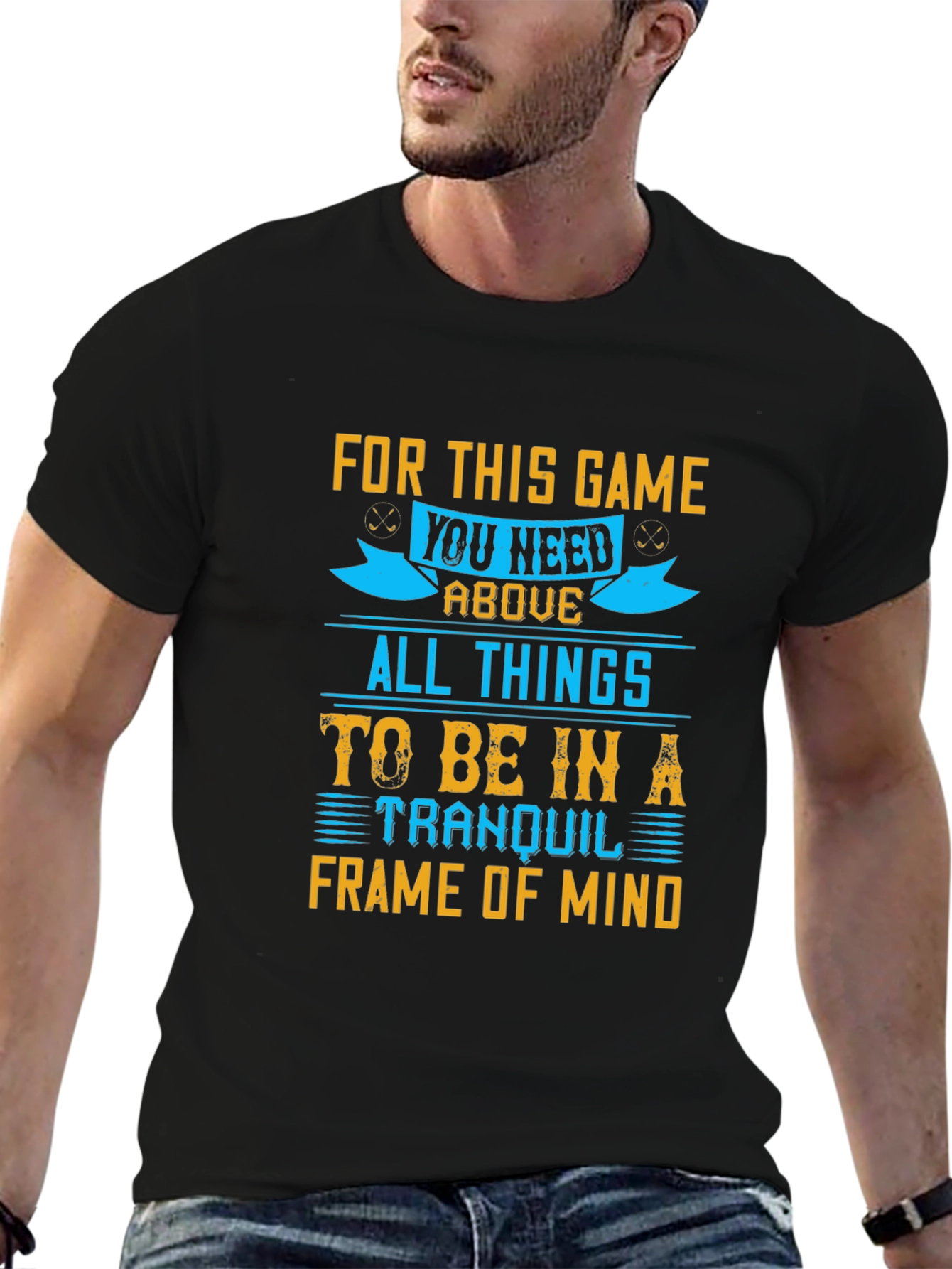 Tranquil Mind Game T-Shirt - Soft Black Cotton Tee