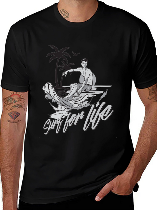Surf For Life Graphic Tee - Beach Vibe T-Shirt