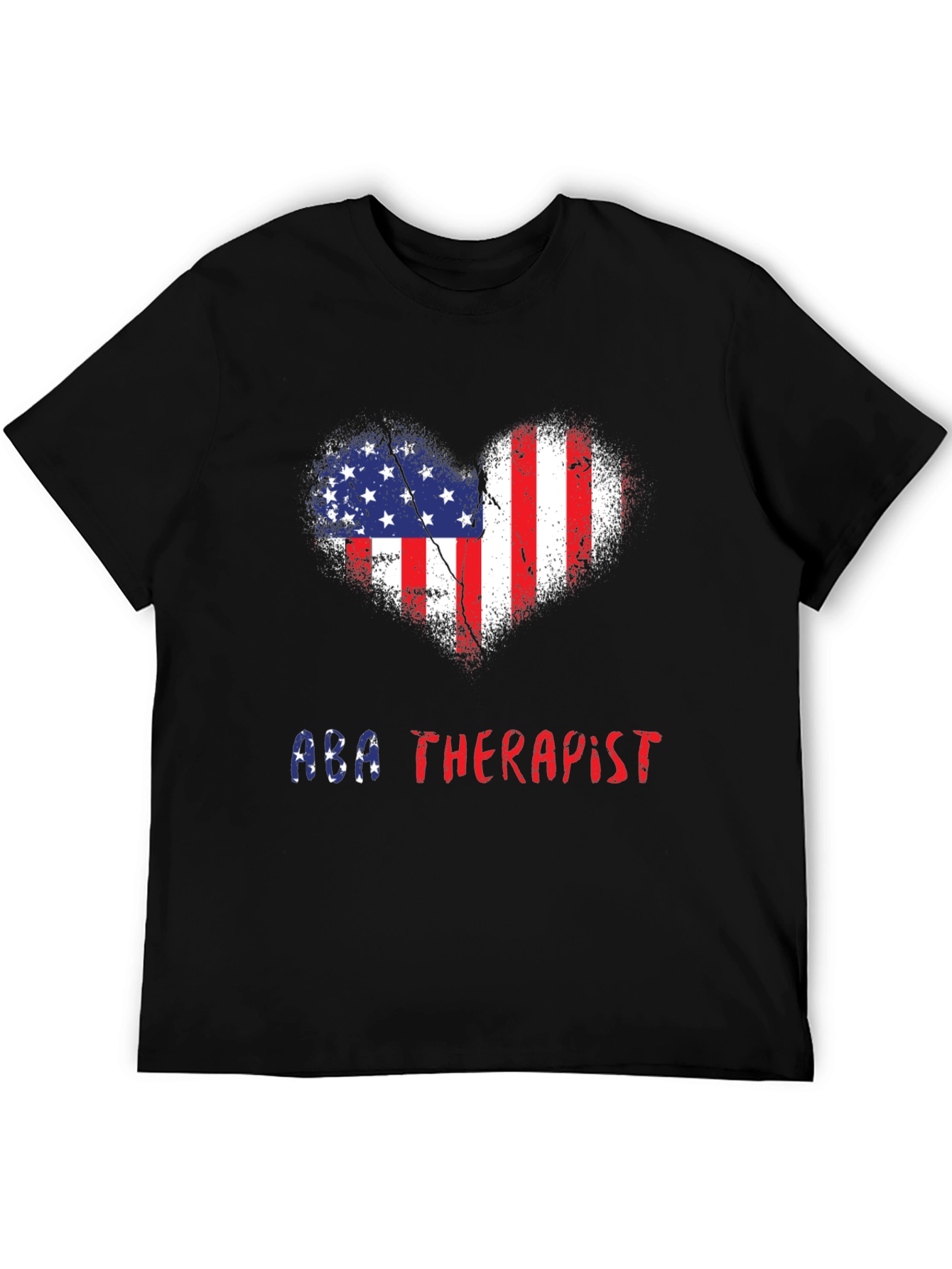 ABA Therapist Patriotic Heart T-Shirt