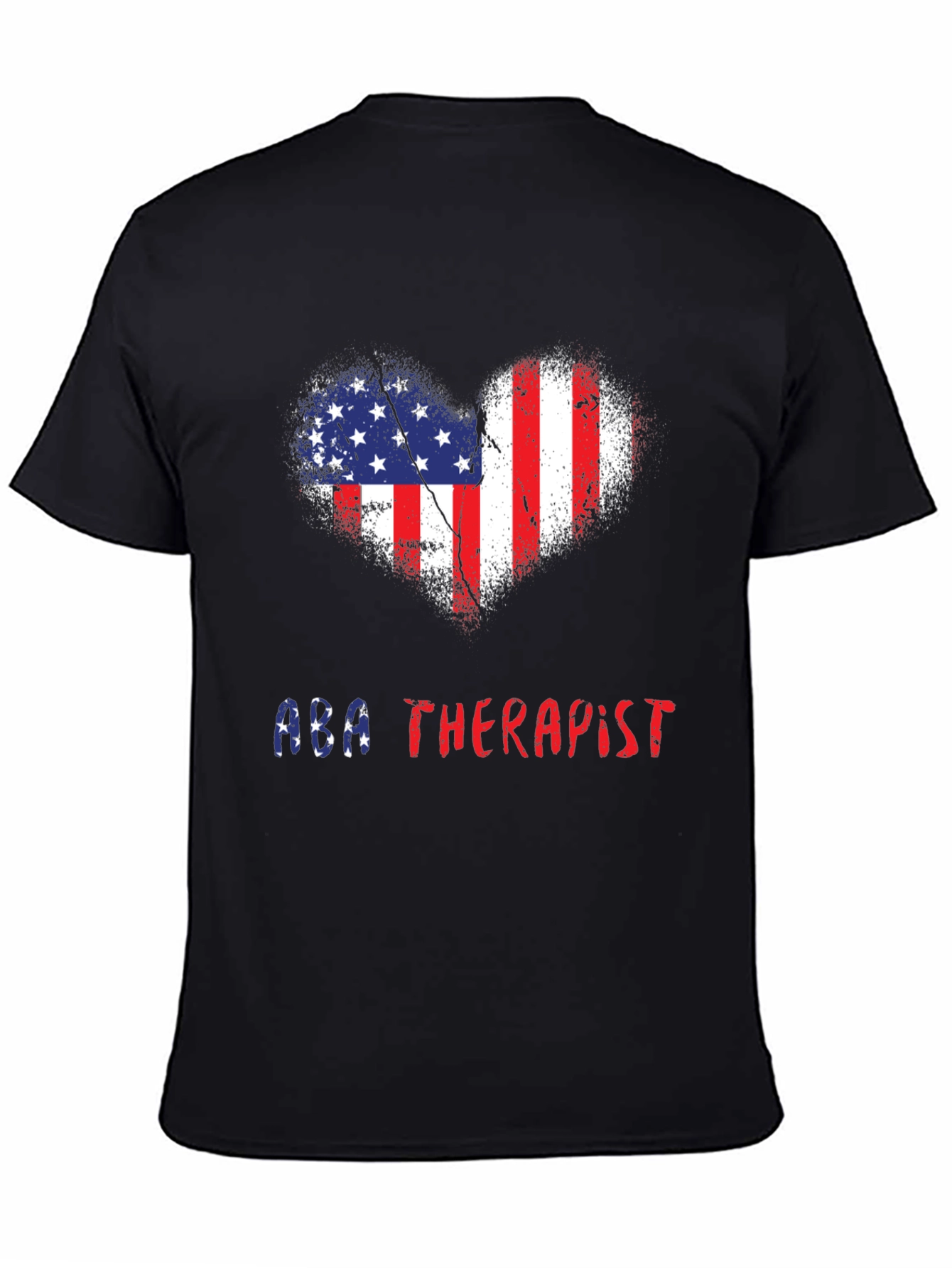 ABA Therapist Patriotic Heart T-Shirt