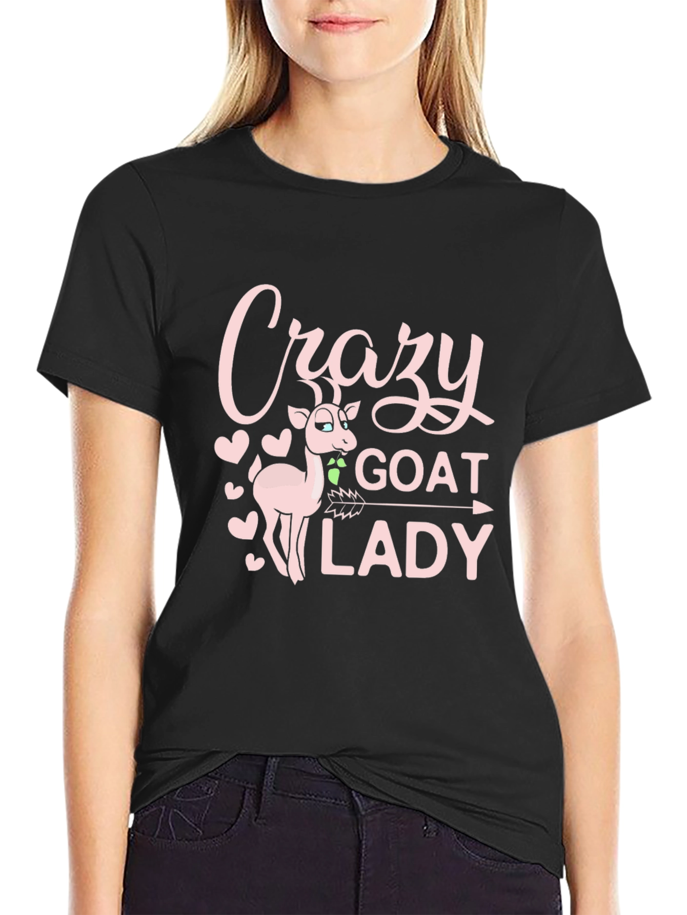 Crazy Goat Lady Graphic Tee - Black