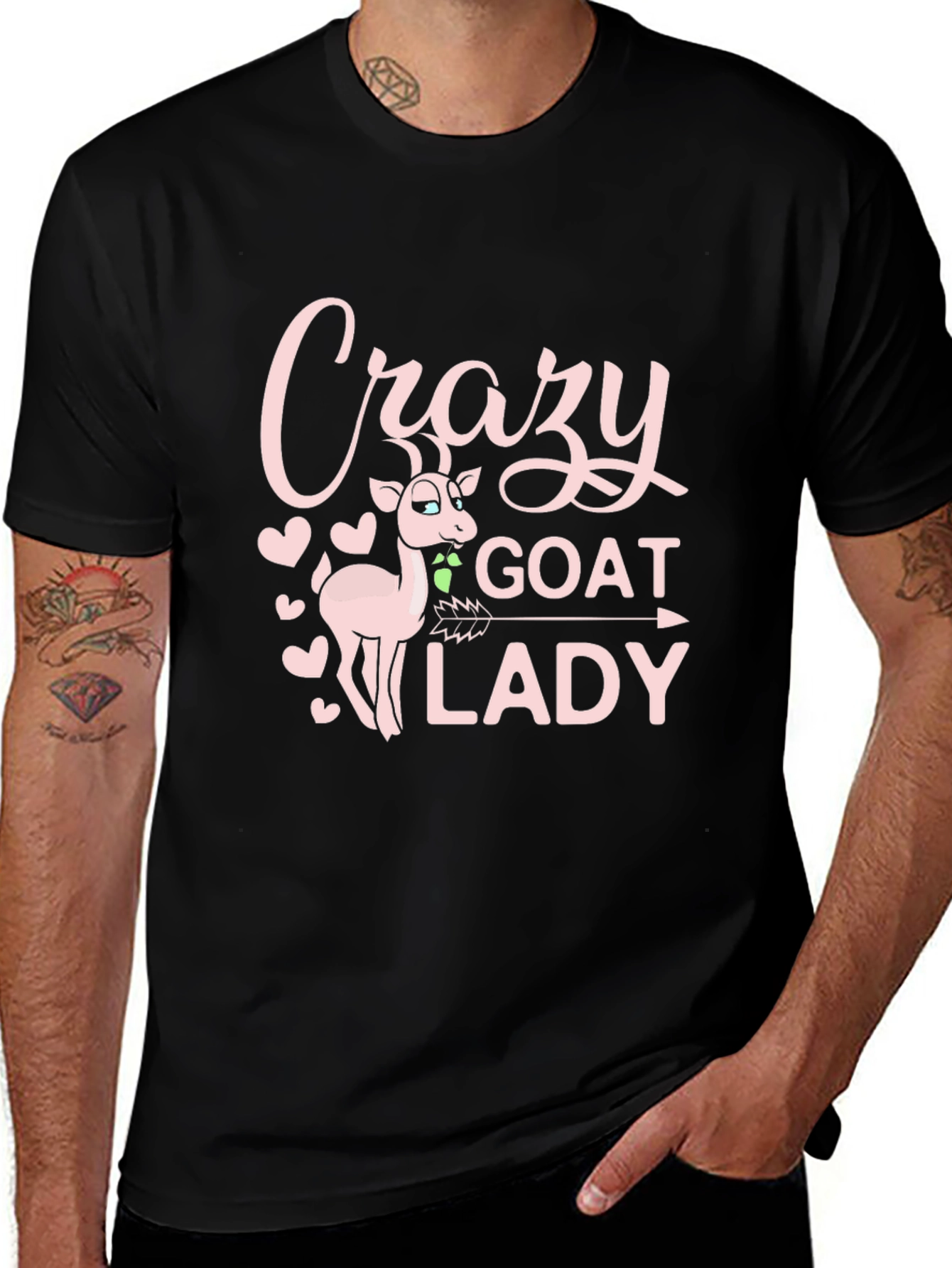 Crazy Goat Lady Graphic Tee - Black