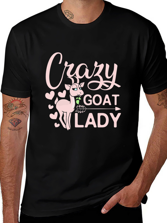 Crazy Goat Lady Graphic Tee - Black