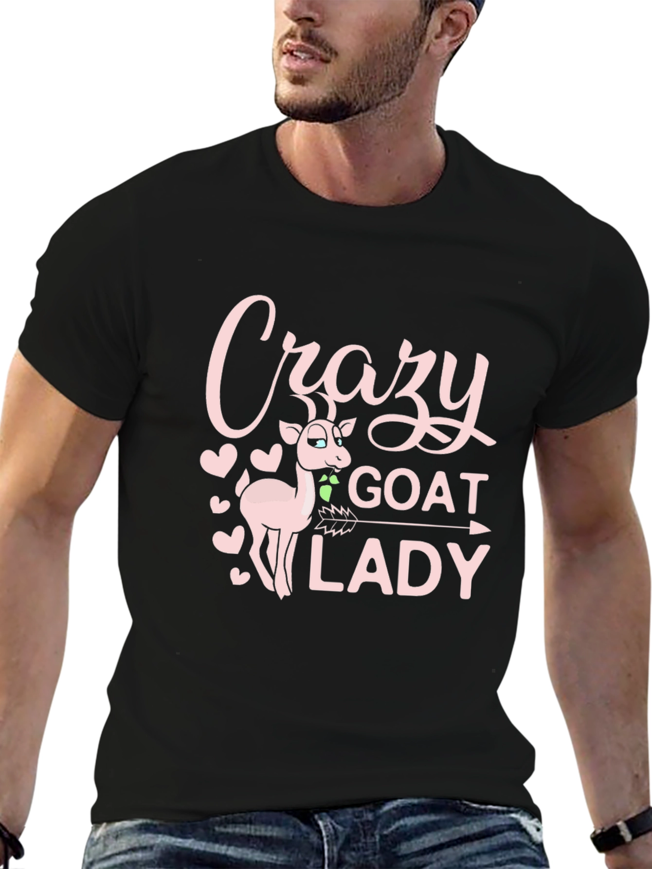 Crazy Goat Lady Graphic Tee - Black