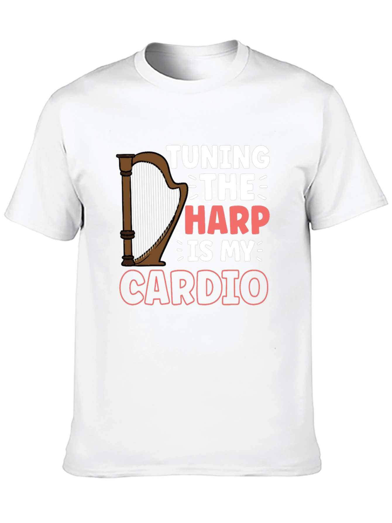 Tuning The Harp Is My Cardio Black T-Shirt