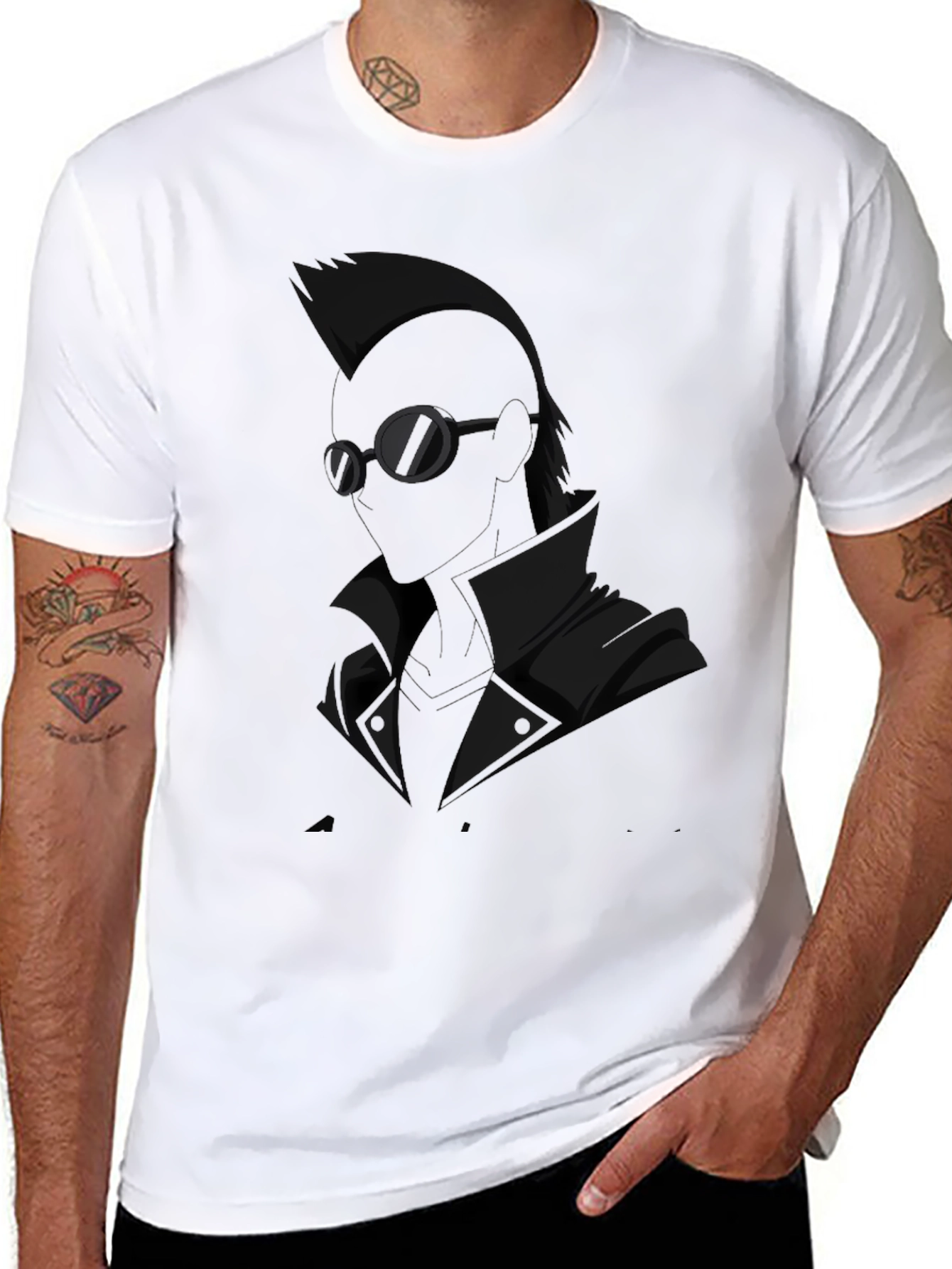 Stylish Black Anime Graphic Tee