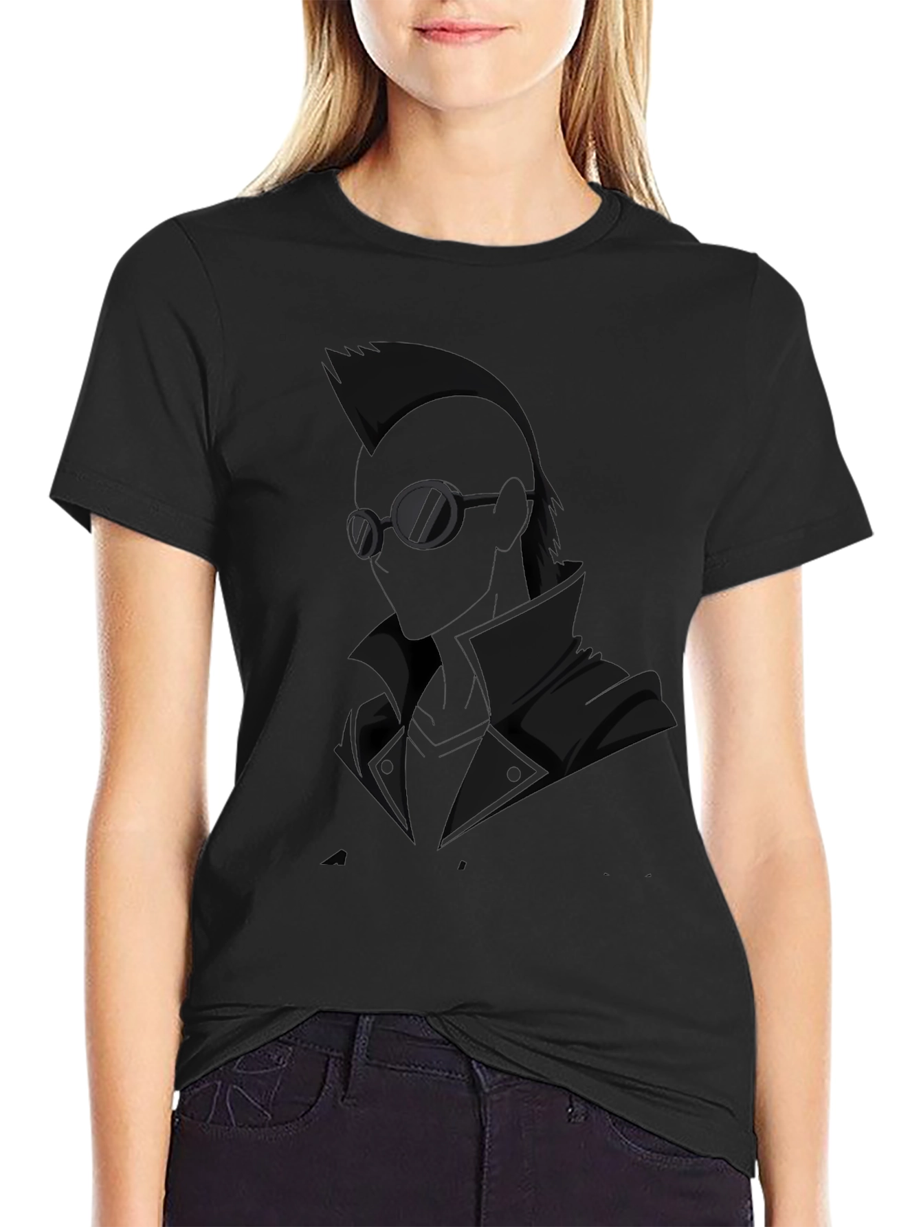 Stylish Black Anime Graphic Tee