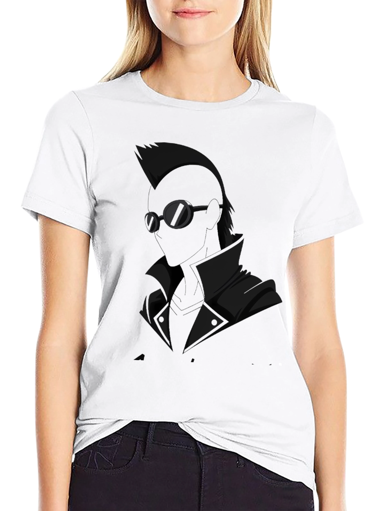 Stylish Black Anime Graphic Tee