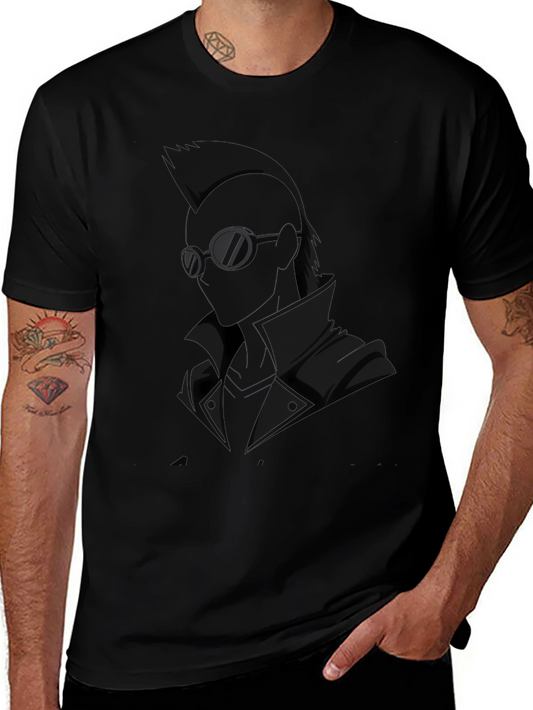 Stylish Black Anime Graphic Tee