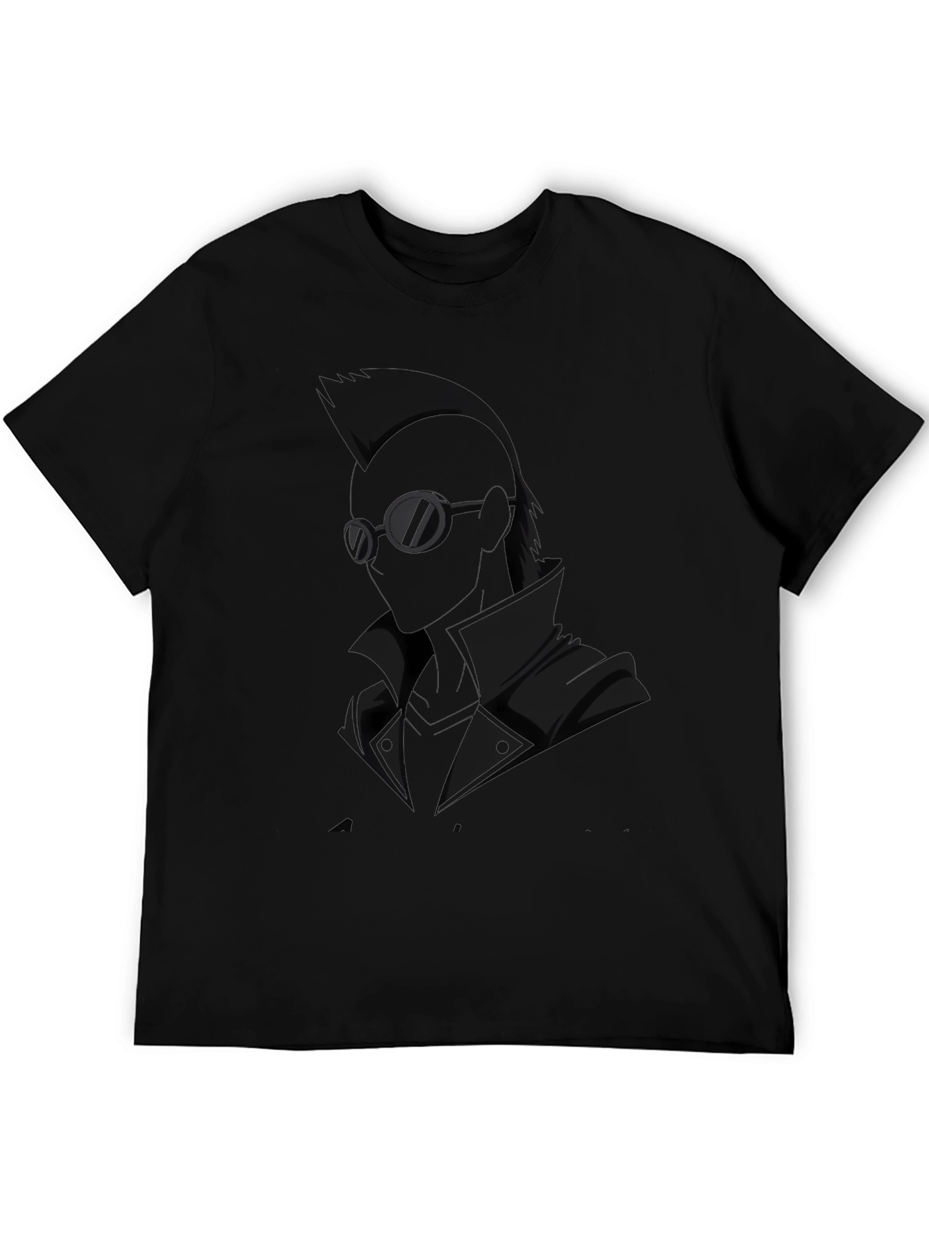 Stylish Black Anime Graphic Tee