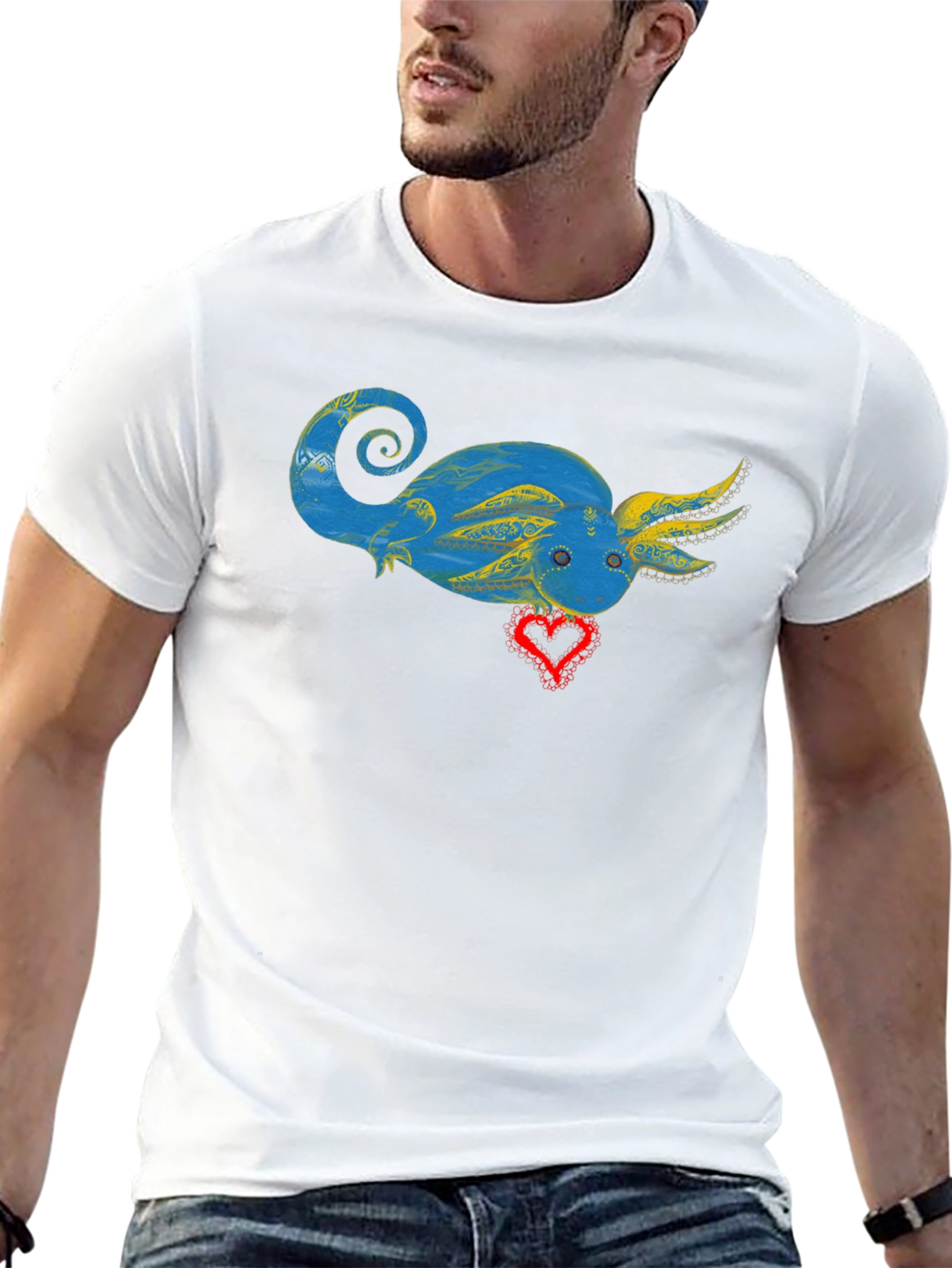 Axolotl Heart Graphic T-Shirt - Unique Design