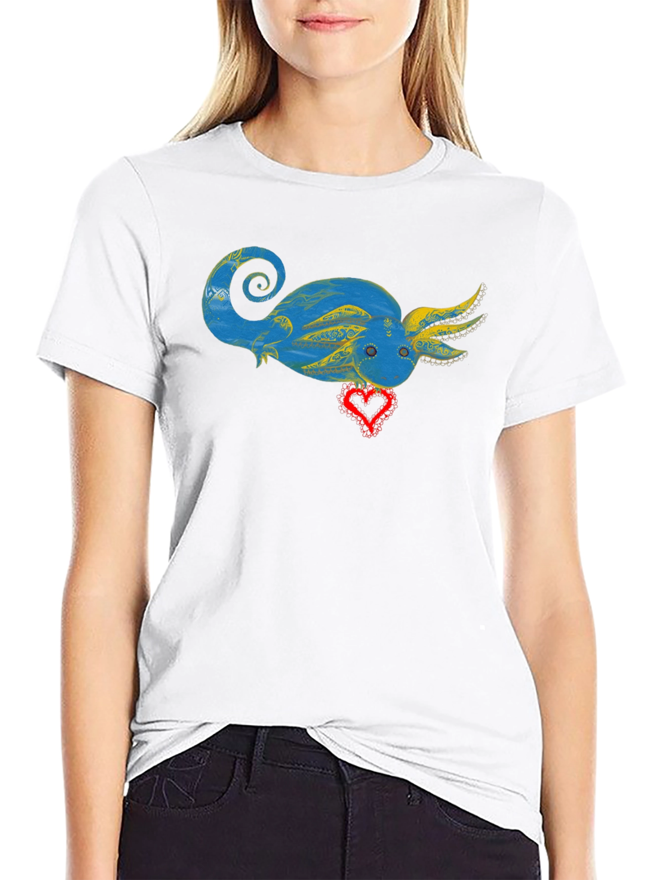 Axolotl Heart Graphic T-Shirt - Unique Design