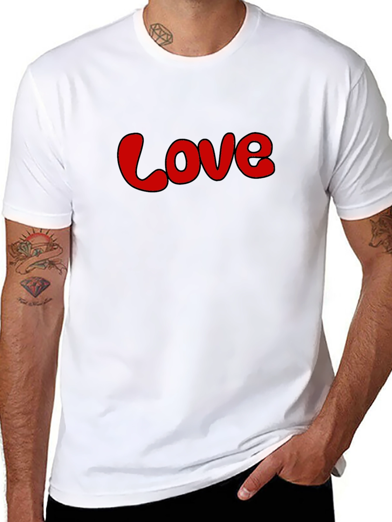 Love Graphic Tee - Stylish Black Casual T-Shirt