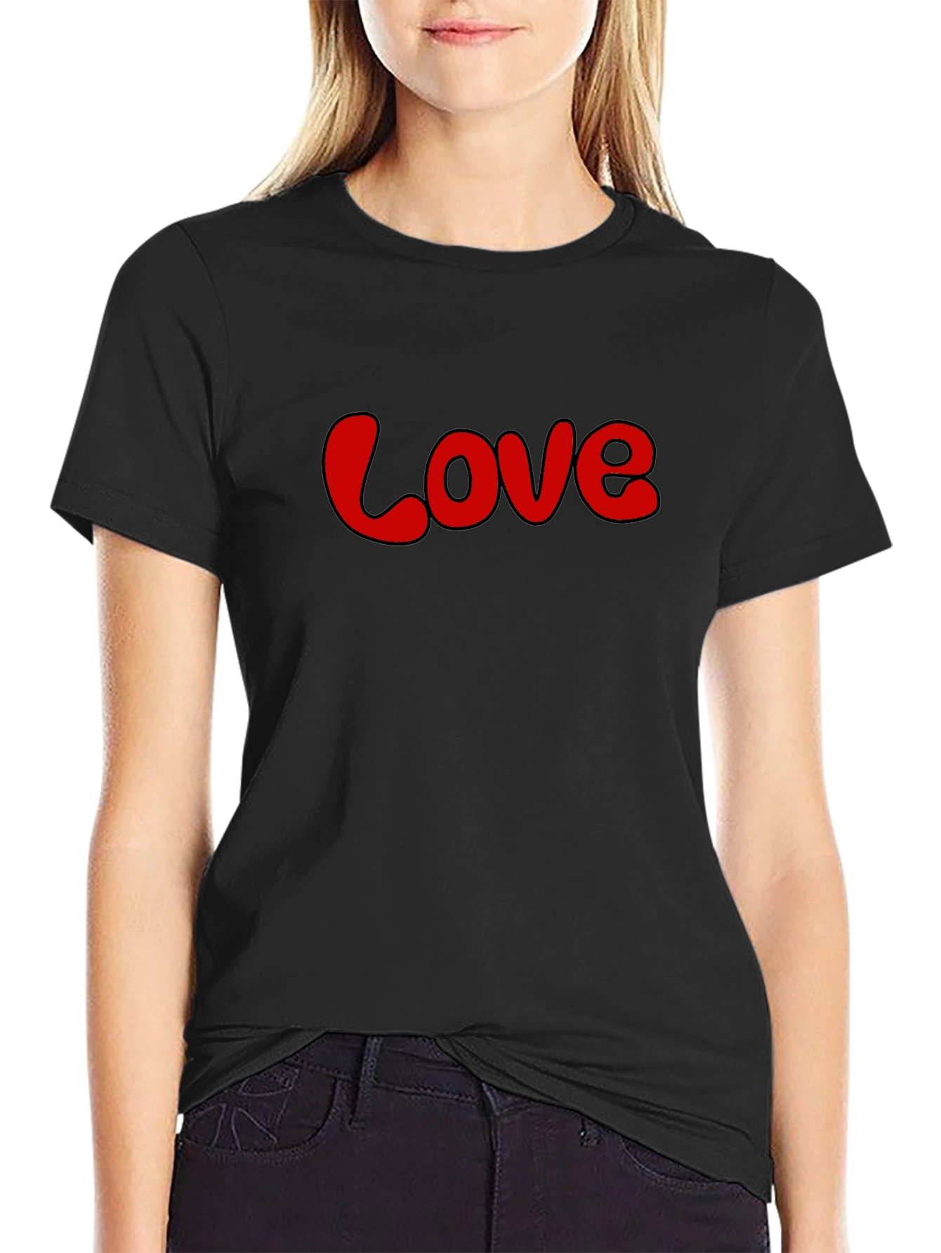 Love Graphic Tee - Stylish Black Casual T-Shirt