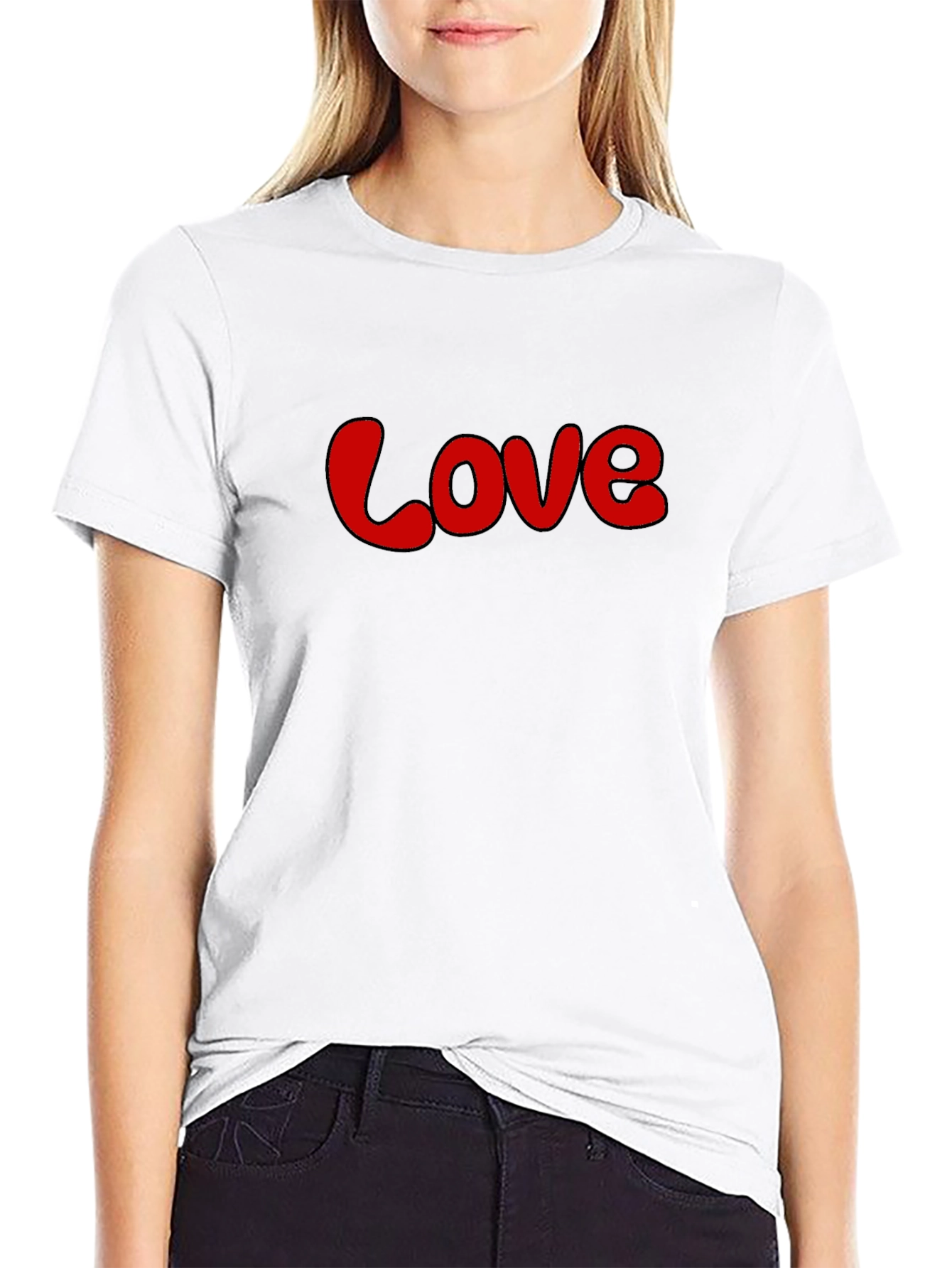 Love Graphic Tee - Stylish Black Casual T-Shirt