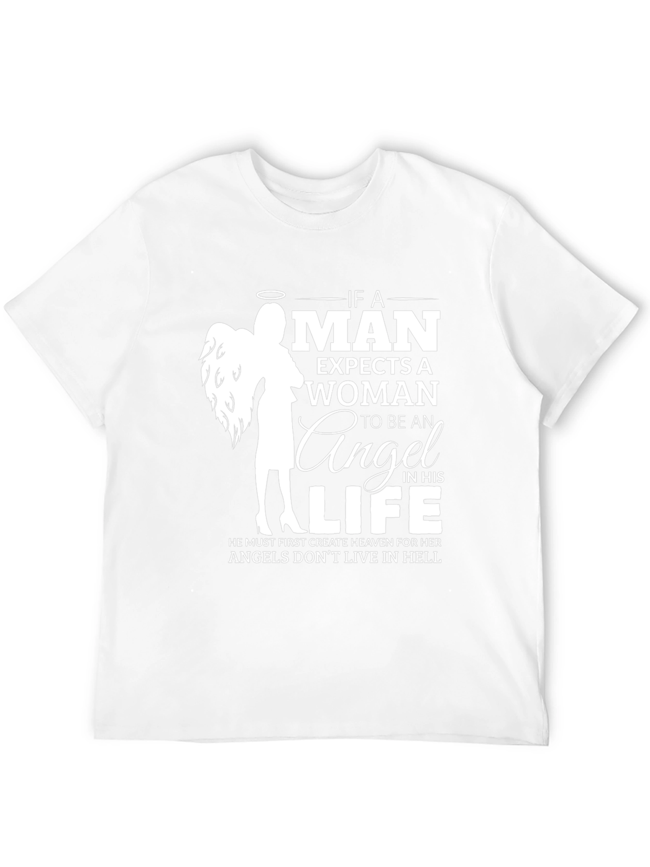 Angel Woman Graphic T-Shirt - Mens Black Tee