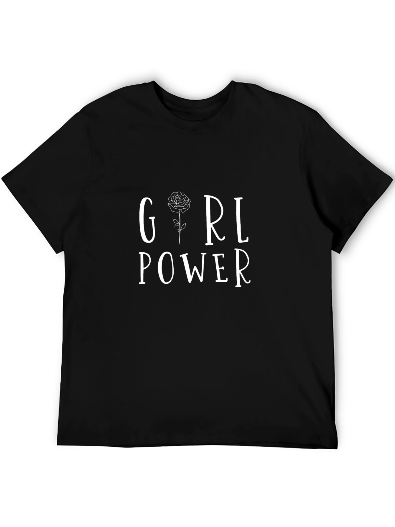 Girl Power Rose Graphic Tee - Unisex Cotton T-Shirt