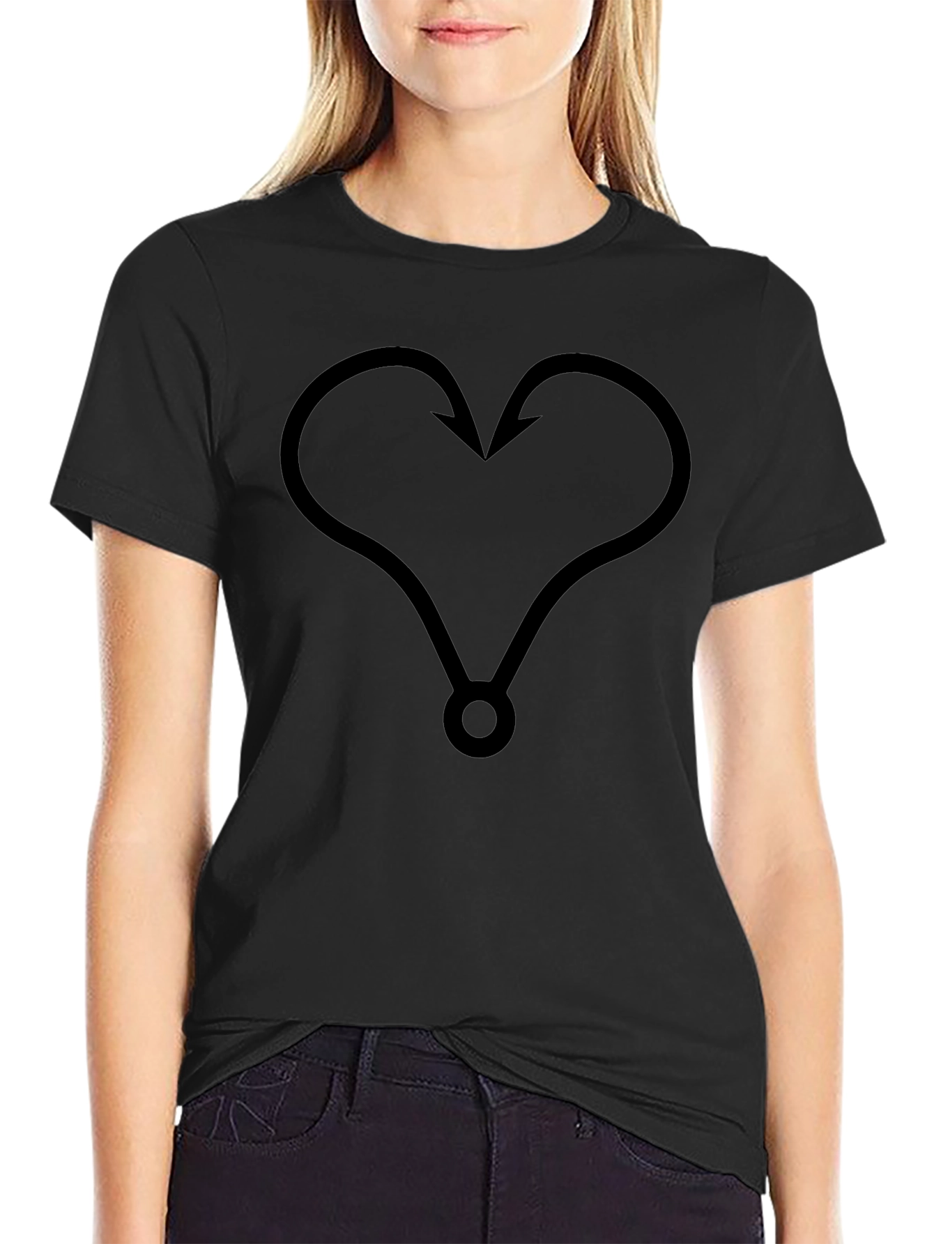 Hooked on Love Black T-Shirt