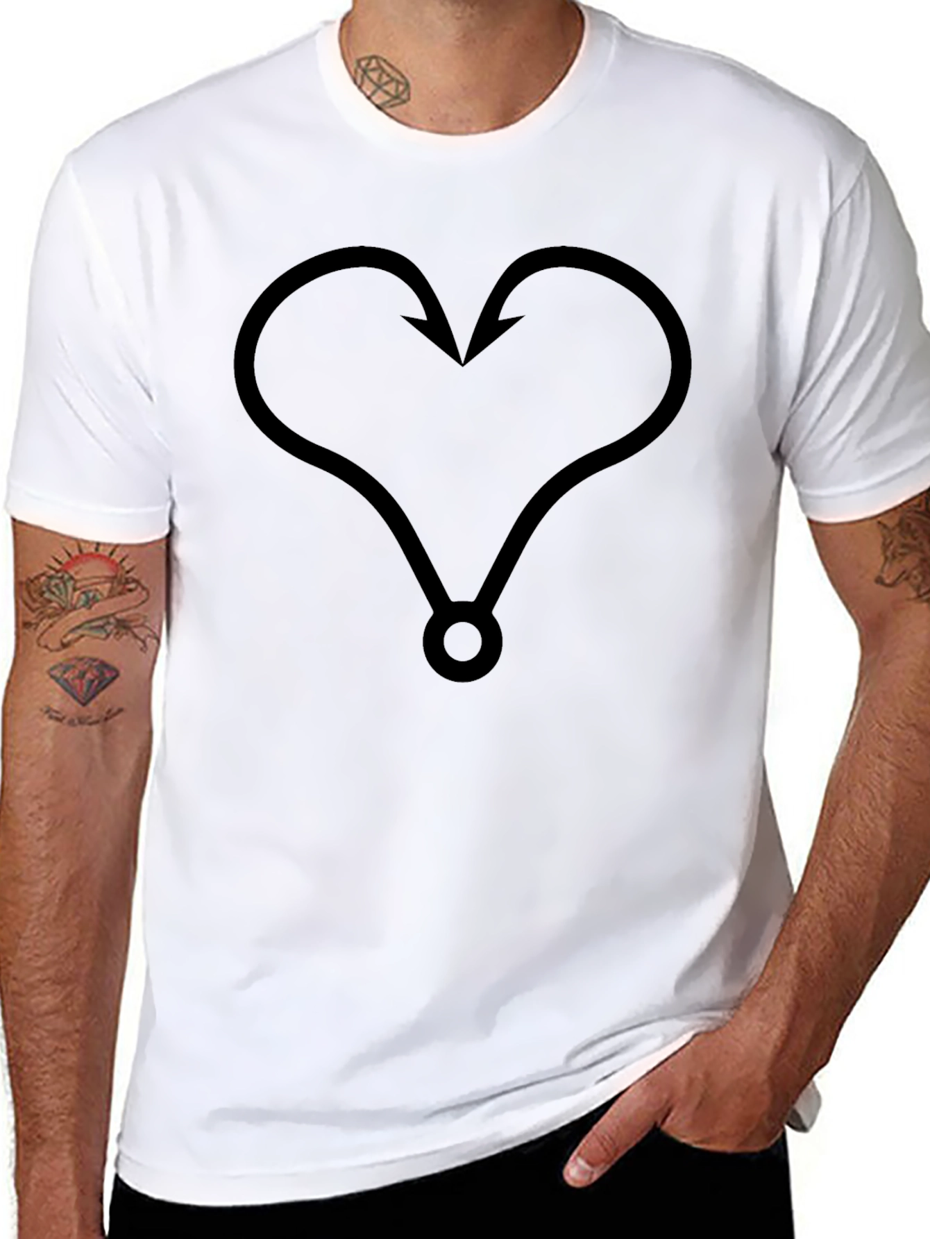 Hooked on Love Black T-Shirt