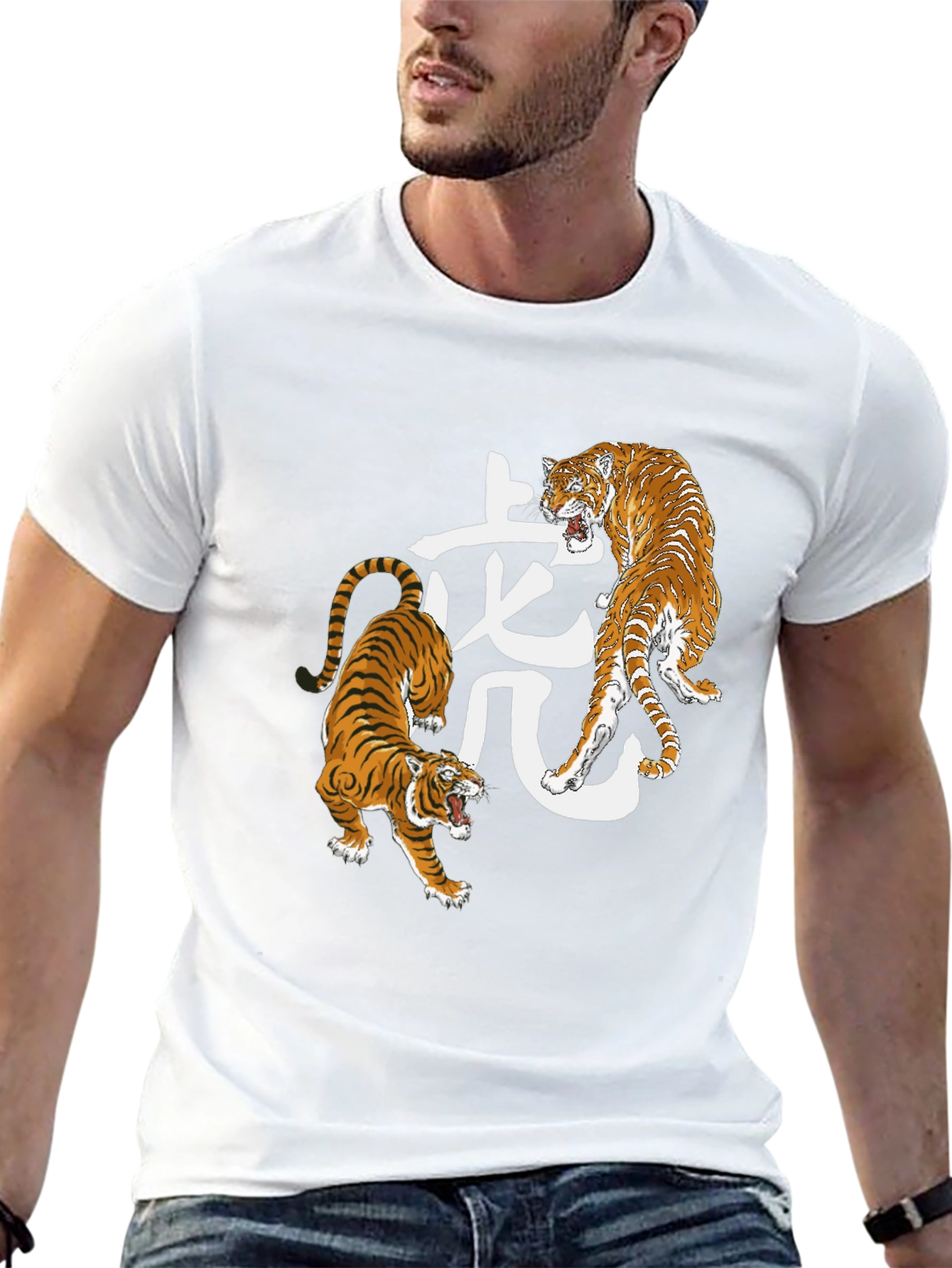 Tiger Graphic Black Tee - Fierce Style