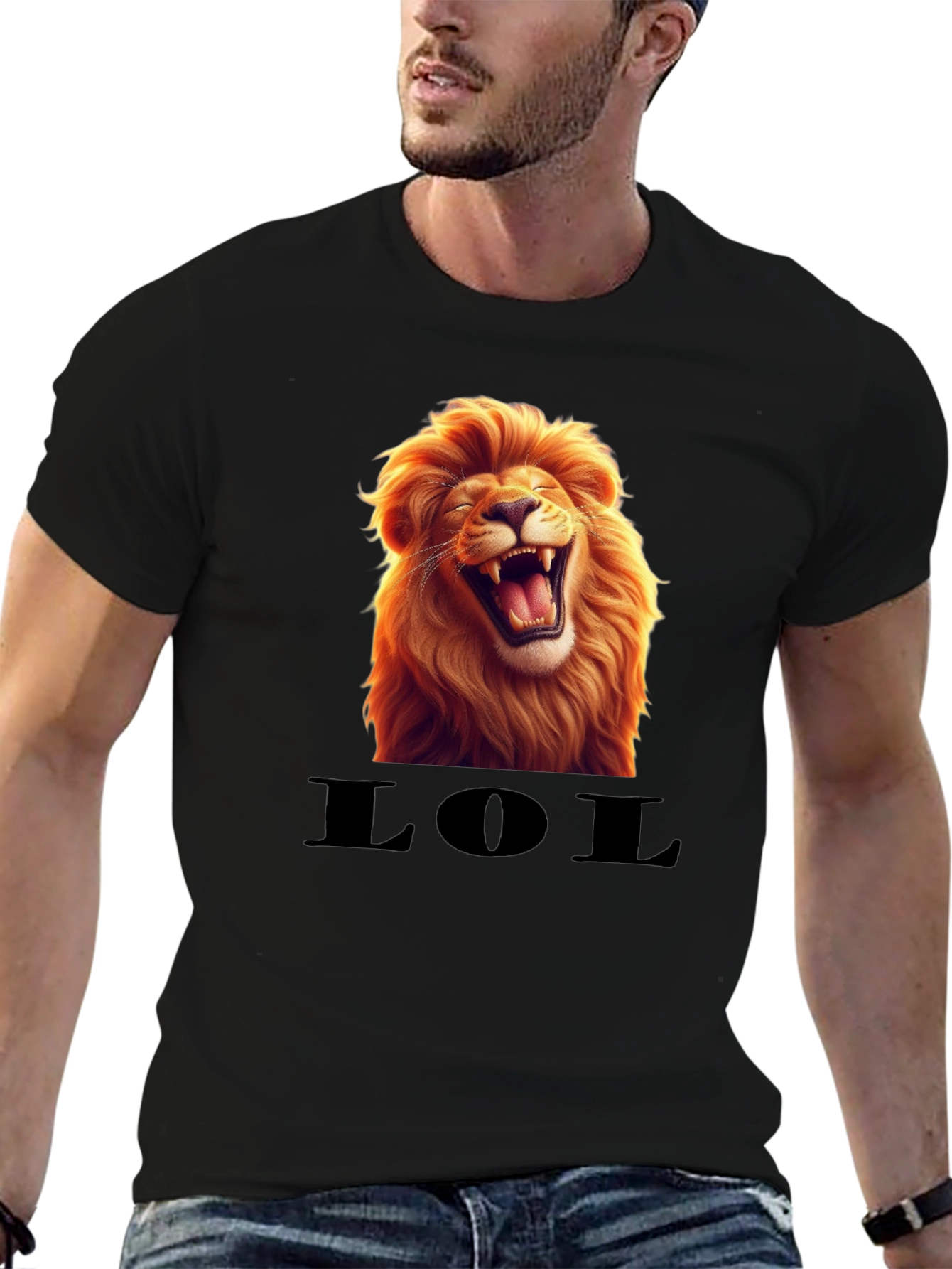 Laughing Lion LOL Graphic Tee - Black