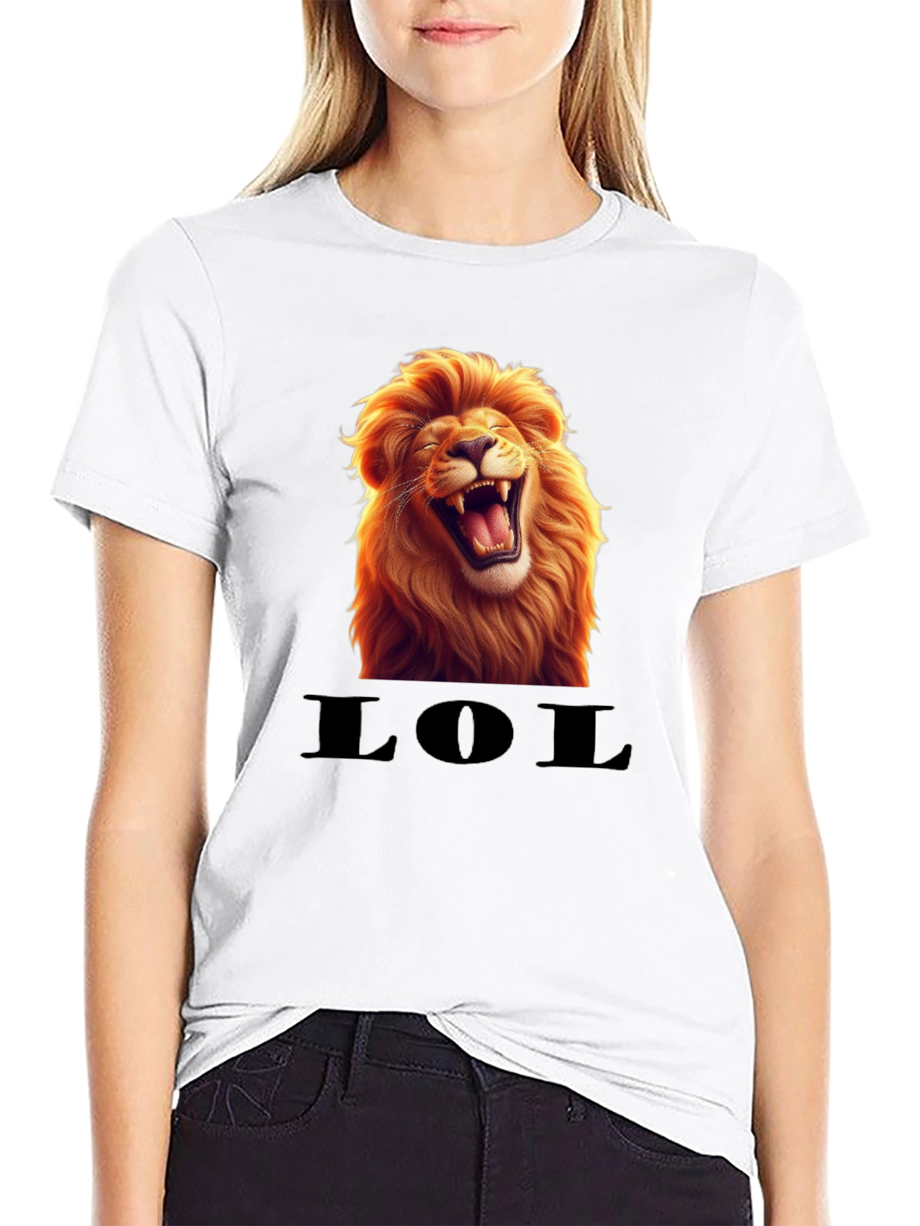 Laughing Lion LOL Graphic Tee - Black