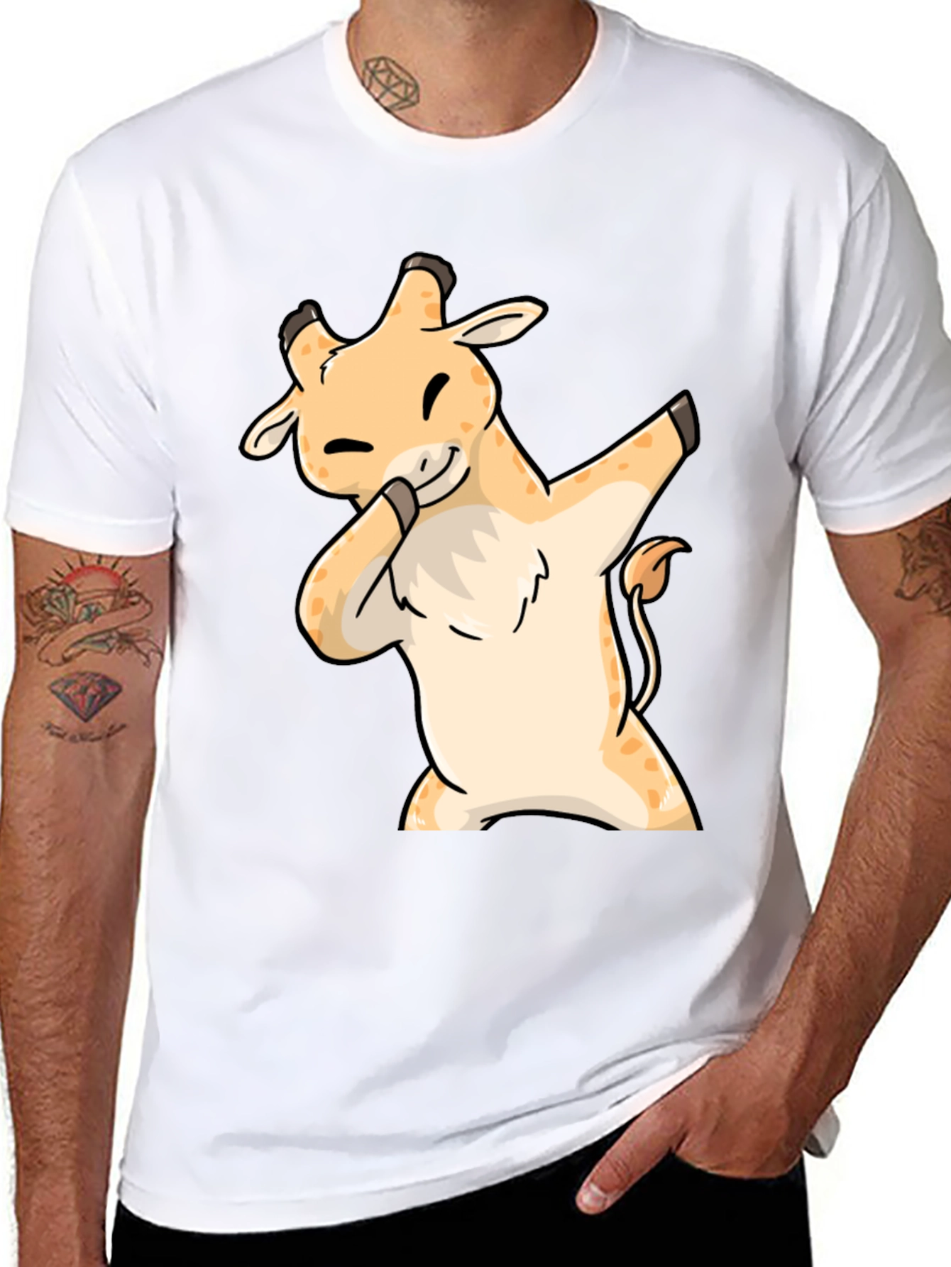 Dabbing Giraffe T-Shirt - Cute Cartoon Animal Tee