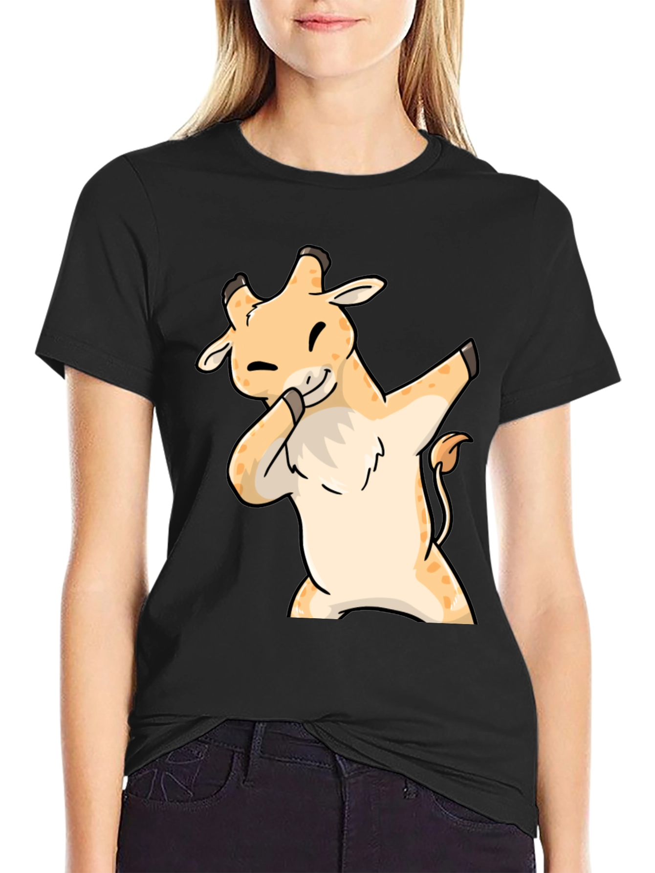 Dabbing Giraffe T-Shirt - Cute Cartoon Animal Tee