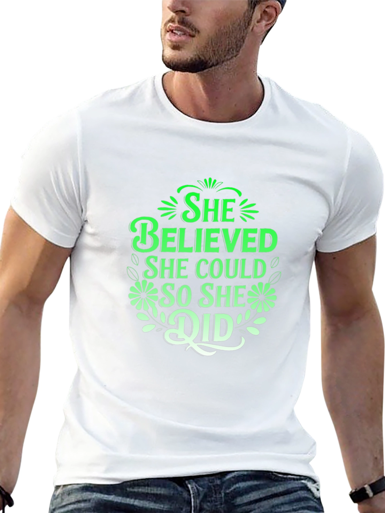 She Believed She Could T-Shirt - Inspiring Black Tee