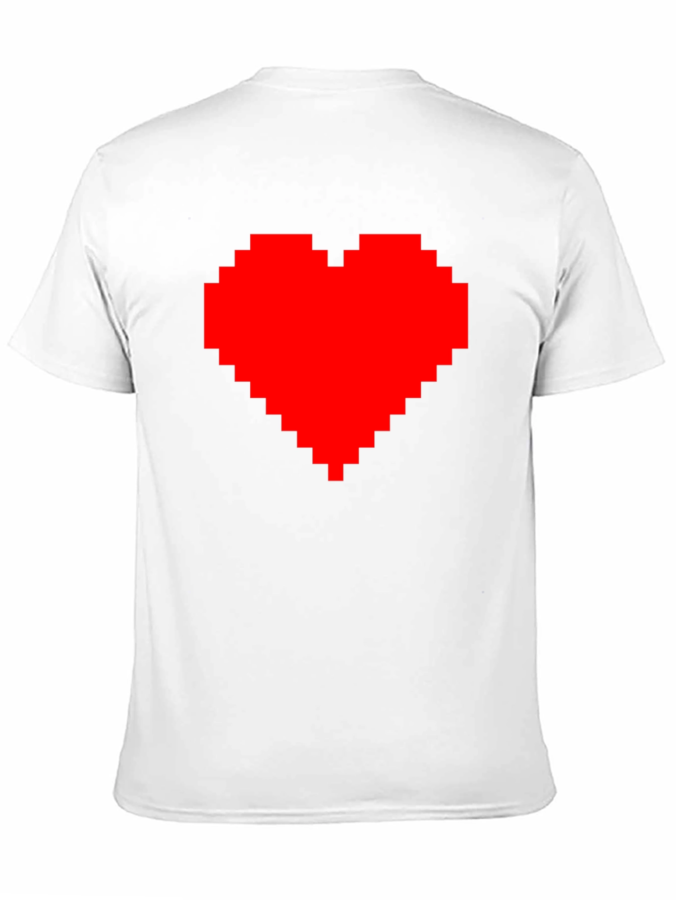 Pixel Heart Graphic Tee - Black Cotton Casual Shirt