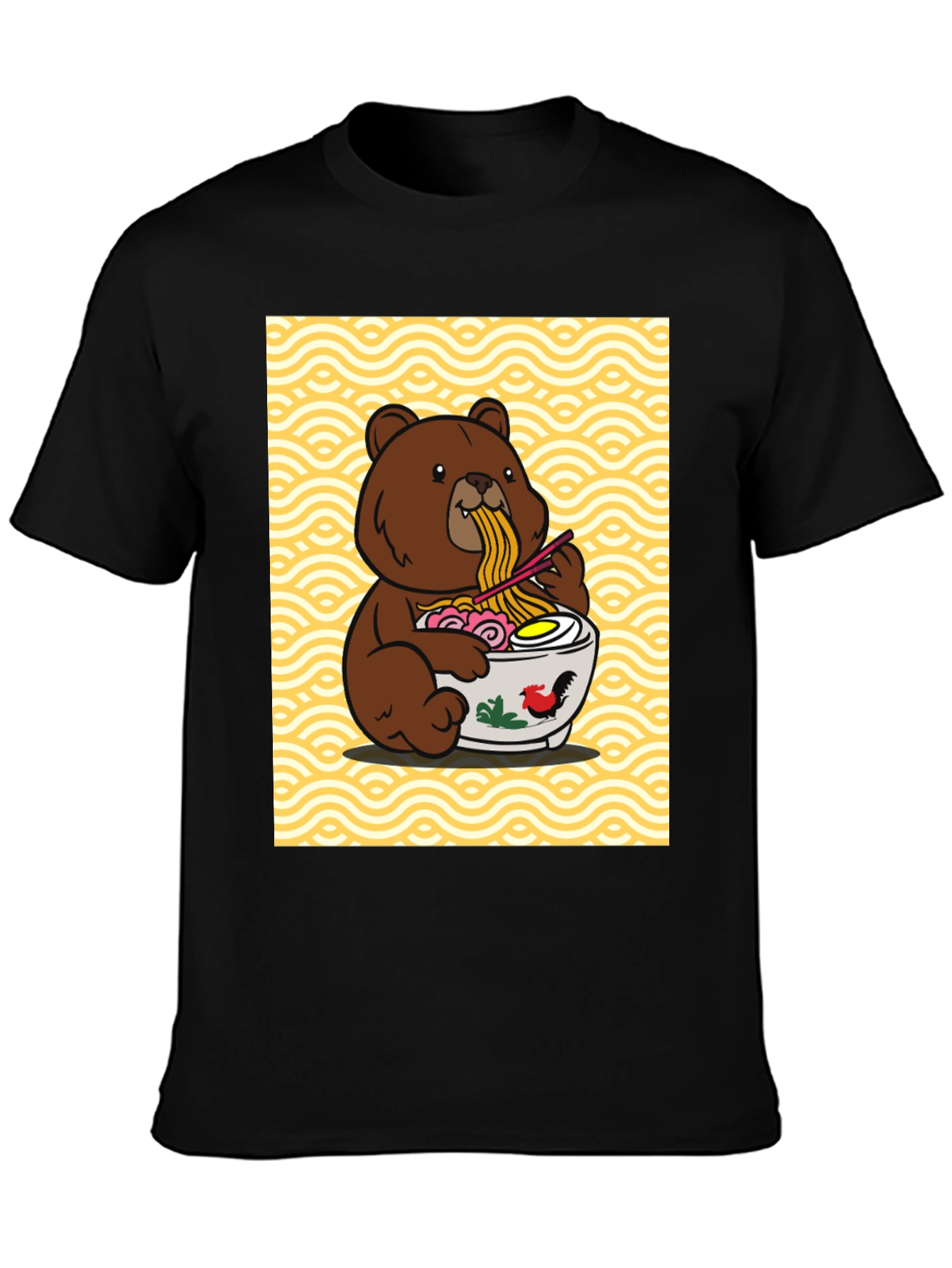 Bear Eating Ramen Graphic Tee