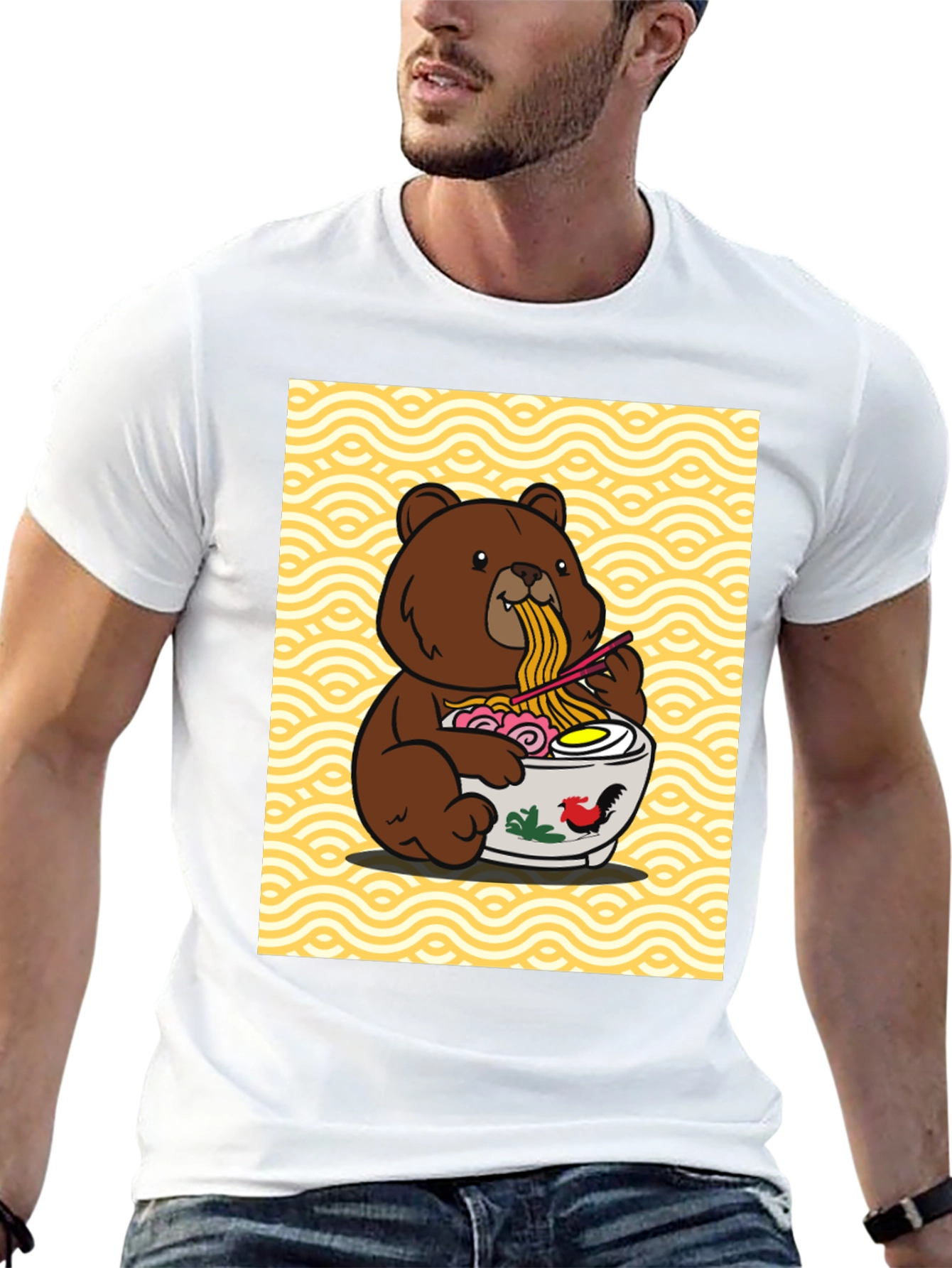 Bear Eating Ramen Graphic Tee