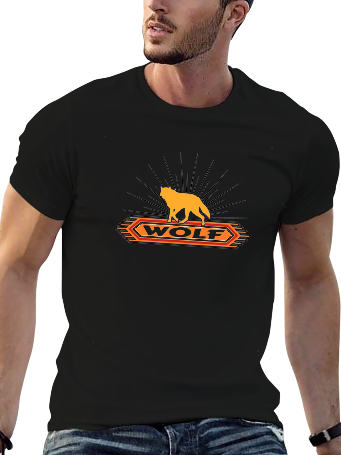 Wolf Graphic T-Shirt - Black Cotton Tee